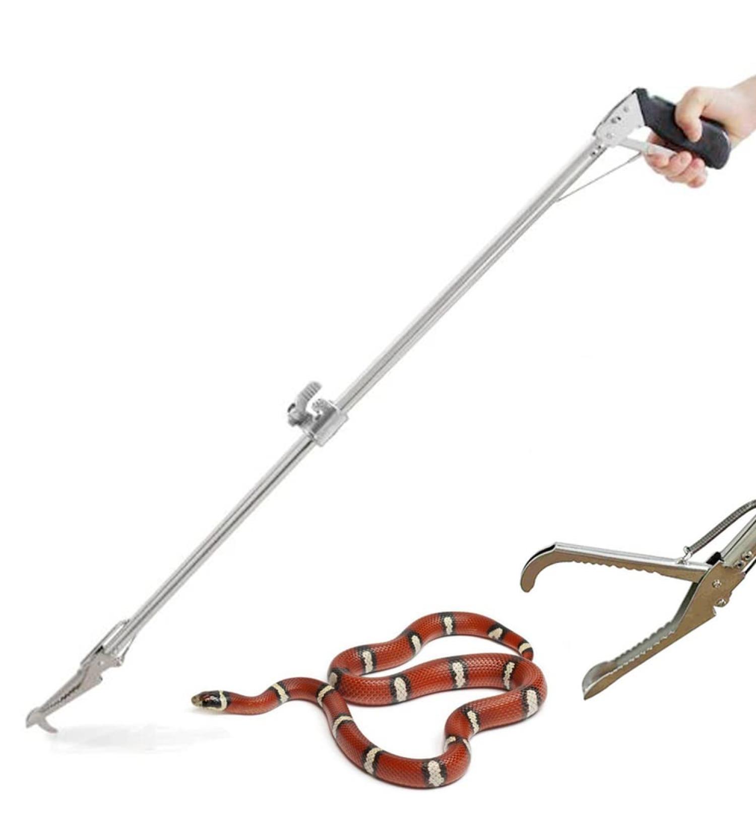 Yomyray 47'' Snake Tong Professional Collapsible Snake Catcher Tool With Zigzag Wide Jaw And Metal Automatic Lock Stainless Steel Reptile Grabber Rattle Catcher (Include Snake Bag) - Buy Online on GoSupps.com