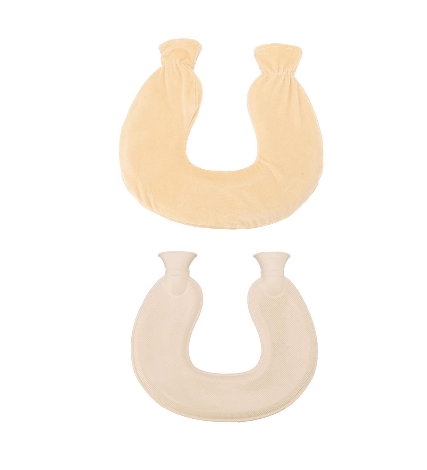 CHICIRIS 1L Explosion-Proof Lip Splash Hot Water Bottle - Wide Mouth for Shoulder Pain Relief (Beige) | International Shipping - Buy Online on GoSupps.com