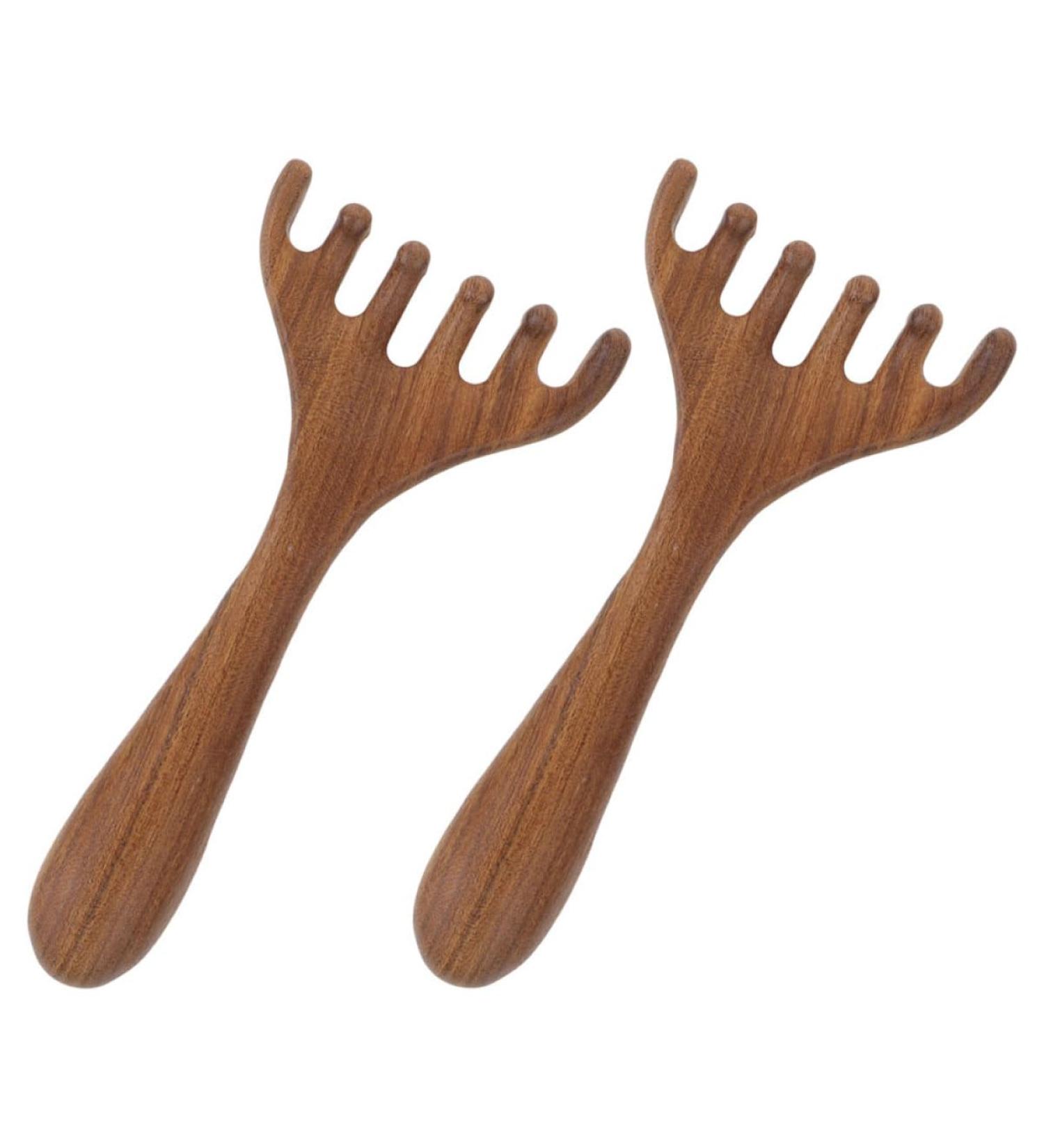 PartyKindom Peigne de Massage Cuir en Bois Lot de 2 Outil de Gua Sha Conception Portable pour Relaxation Massage Visage Soin des Yeux - Buy Online on GoSupps.com
