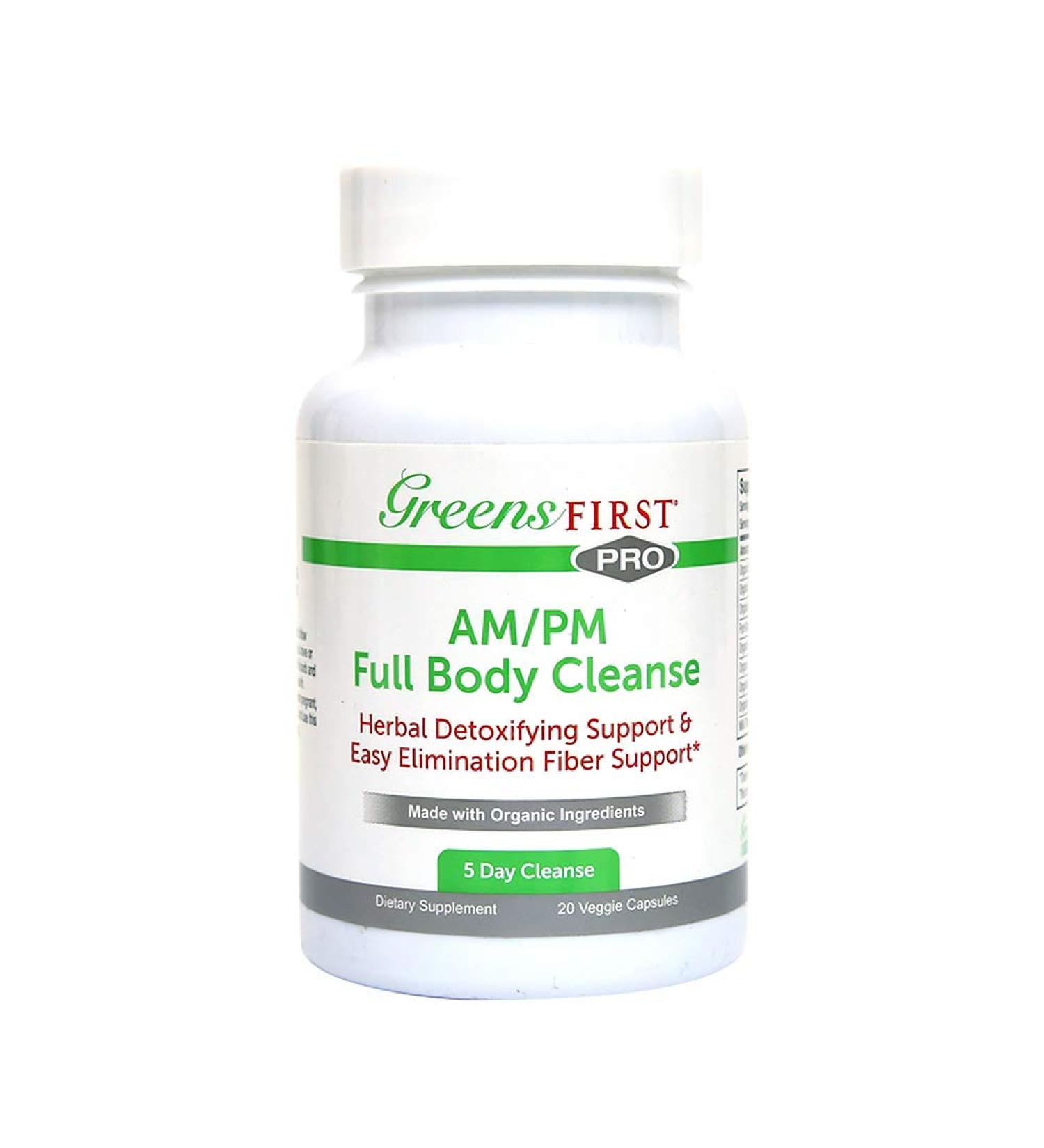 Greens First Full Body AM/PM Cleanse - 20 Veggie Capsules for Natural Detox & Digestive Health - Buy Online on GoSupps.com