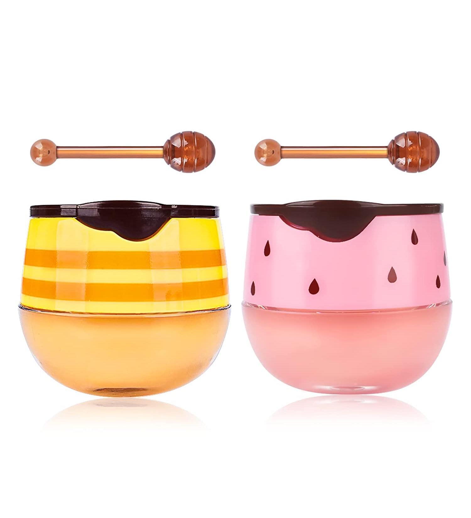 KYDA Honey+Strawberry Bee Balm Lip Mask Set - Propolis Moisturizing Treatment for Day & Night Lip Care | Lighten Dark Lips, Reduce Lines & Wrinkles, Exfoliate & Repair Lips, Moisturize - 2 Pack - Buy Online on GoSupps.com