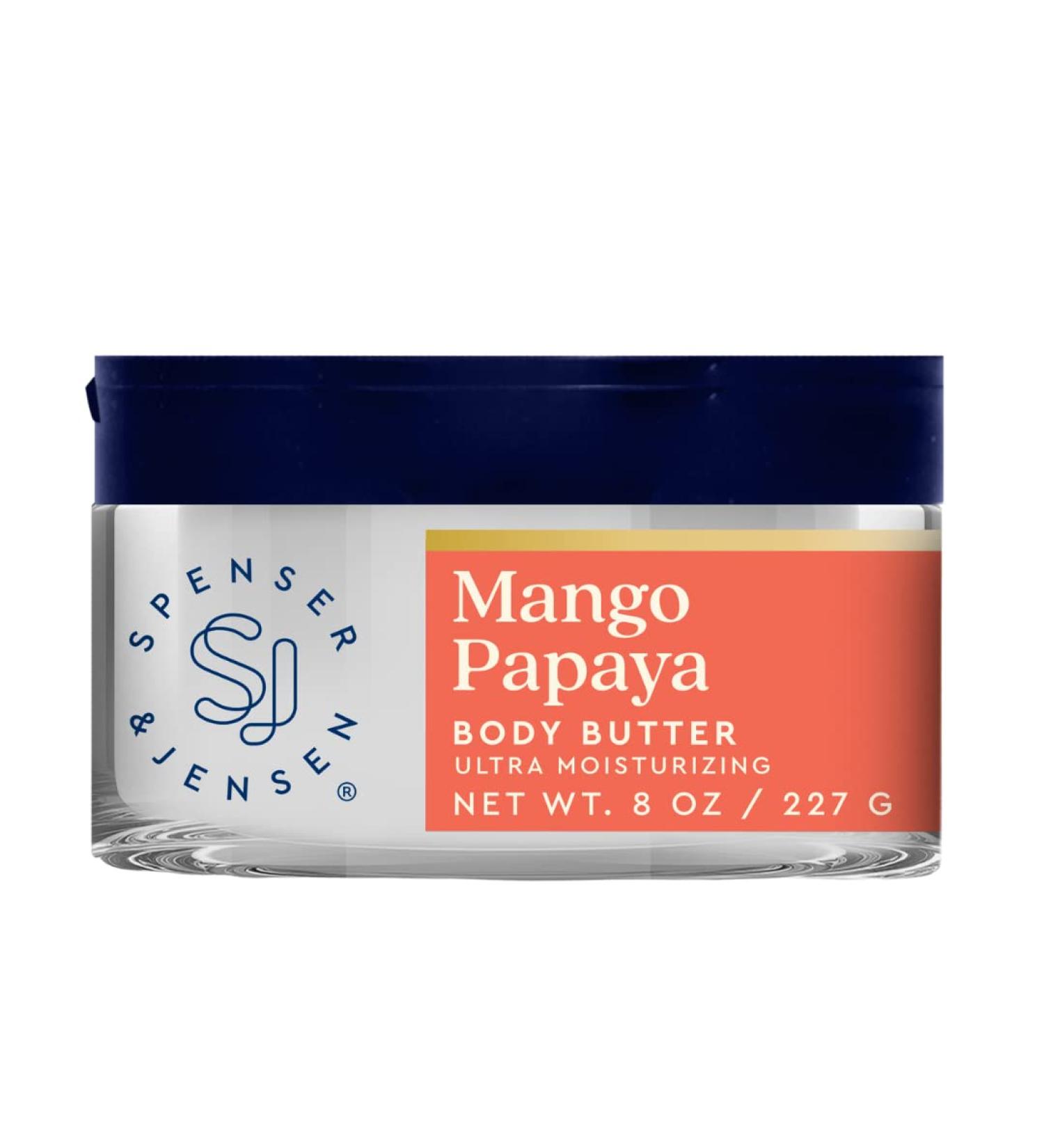 Spenser & Jensen Hydrating Mango & Papaya Body Butter - Moisturizing Body Lotion - 18 Oz - Paraben Free - for All Skin Types - 8 Oz Mango Papaya - Women & Men - Buy Online on GoSupps.com