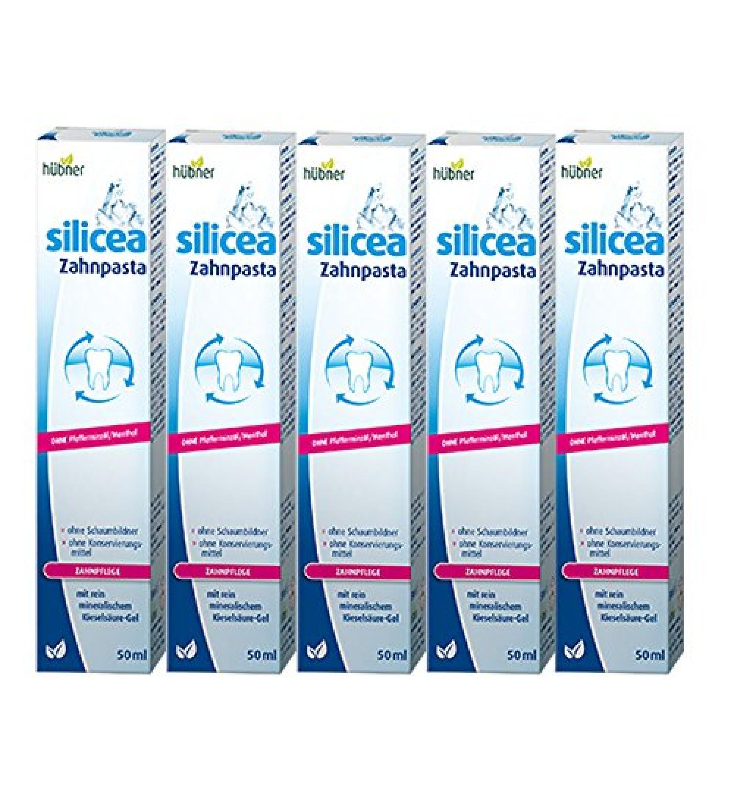 H bner Silicea toothpaste without peppermint 5x50ml"STOCK PACK"