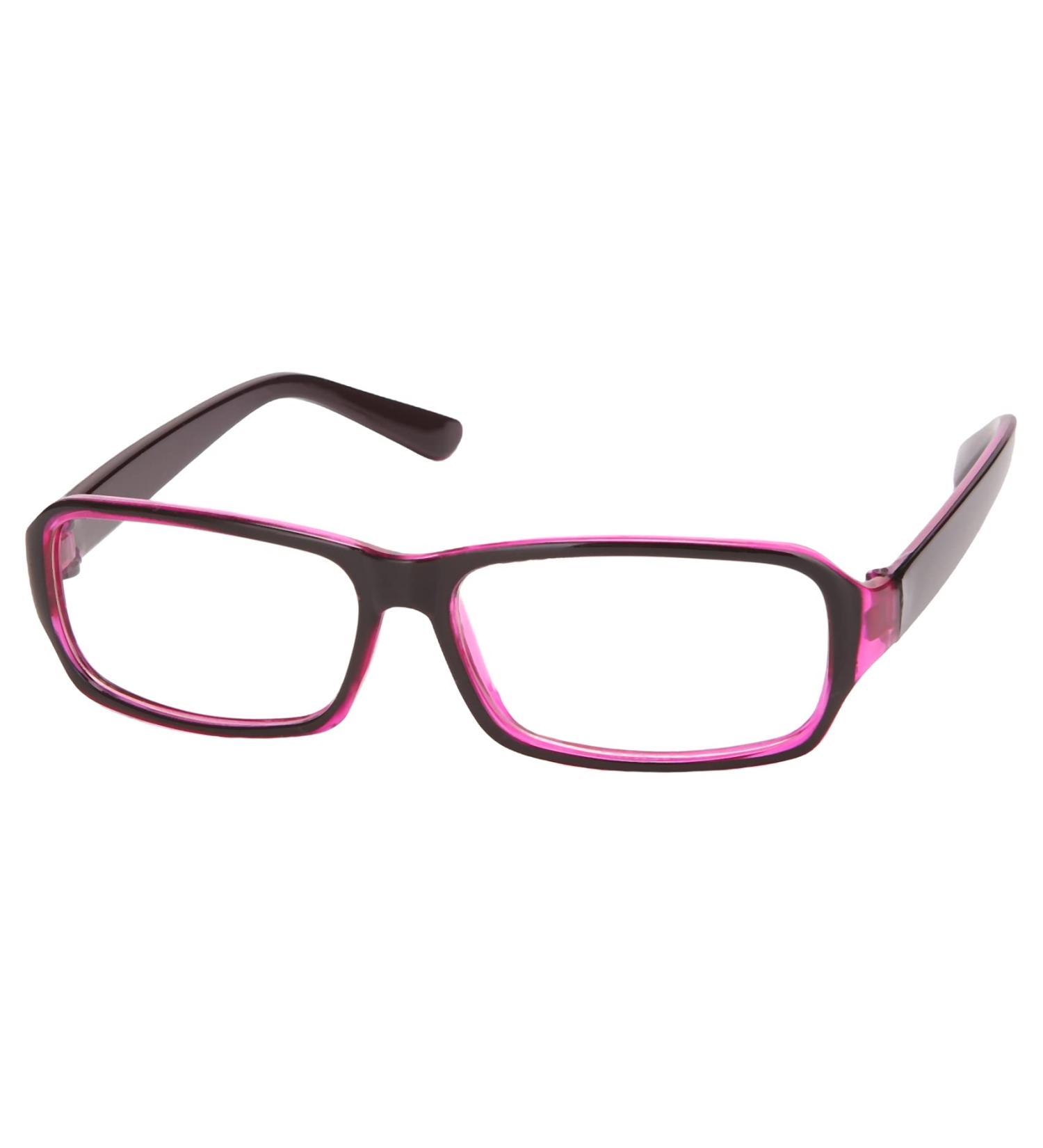 Stylish Full Rim Plastic Glasses with Clear Lenses in Black & Purple - Unisex Eyewear for Men and Women | International Shipping - Buy Online on GoSupps.com