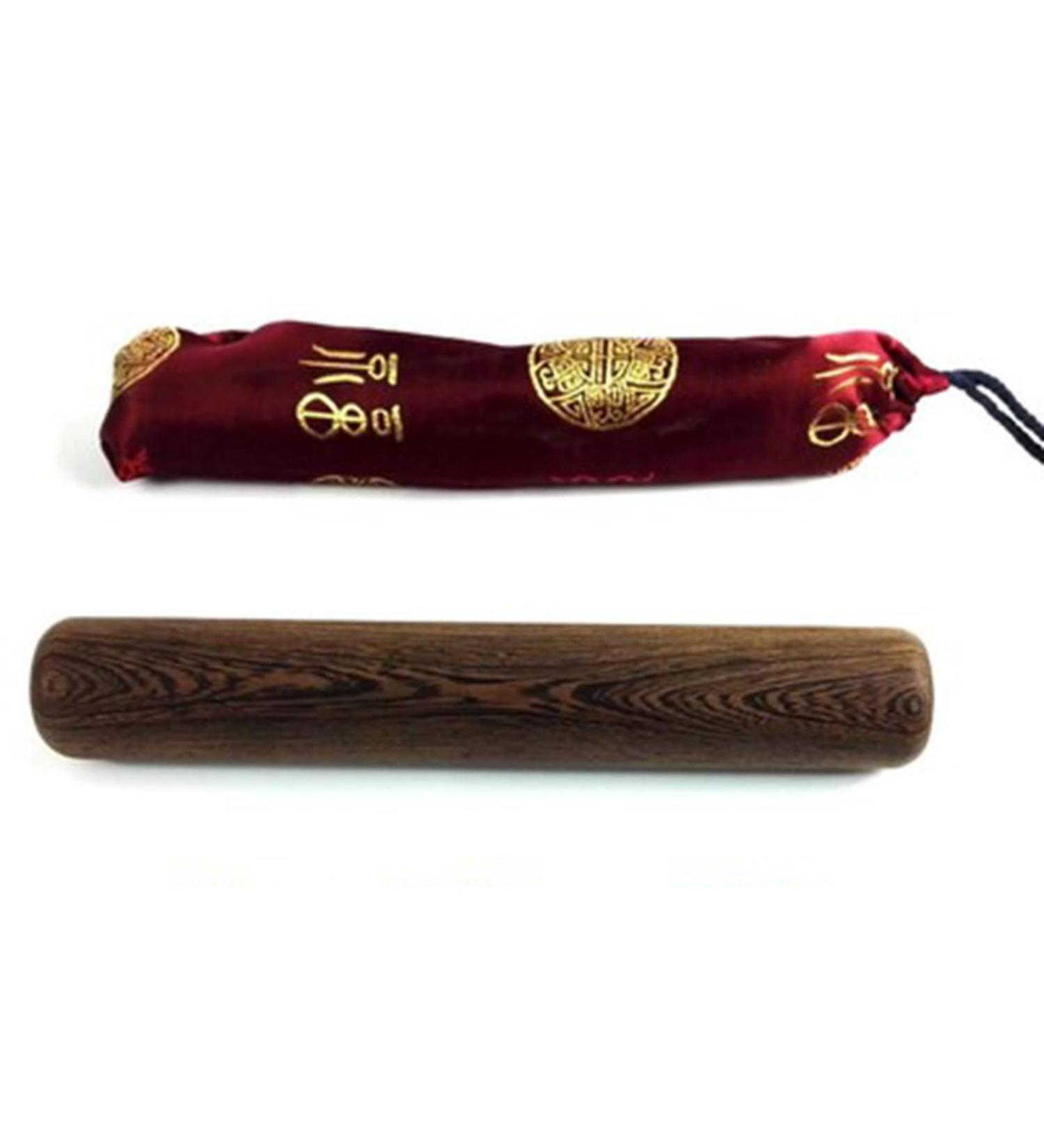 Chinese traditional Tai-chi lineal smooth polished handmade martial training rod portable fitness massage-bang performance sticks (Size: 32x5cm/12.6x2in)