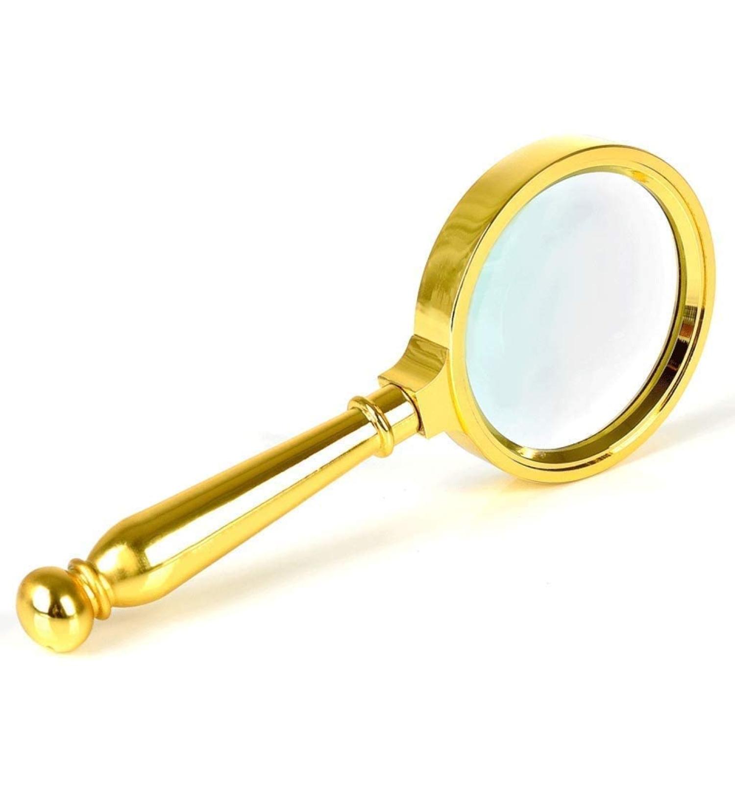 Magnifying Glass Handheld Reading Magnifier - Crystal Clear Glass Lens for Book Newspaper Maps Reading Classroom Science Insect &Hobby Observation Great for Seniors and Kids