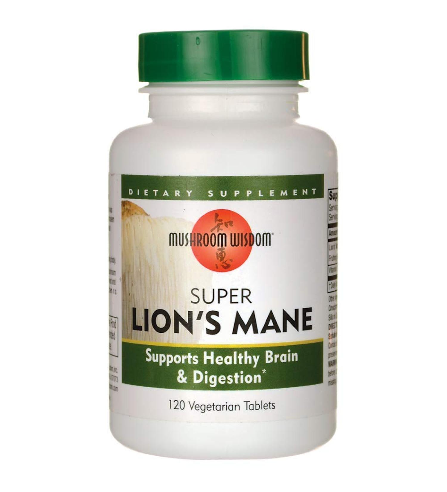 Maitake Products Mushroom Wisdom Super Lion's Mane - 120 Vegetarian Caplets