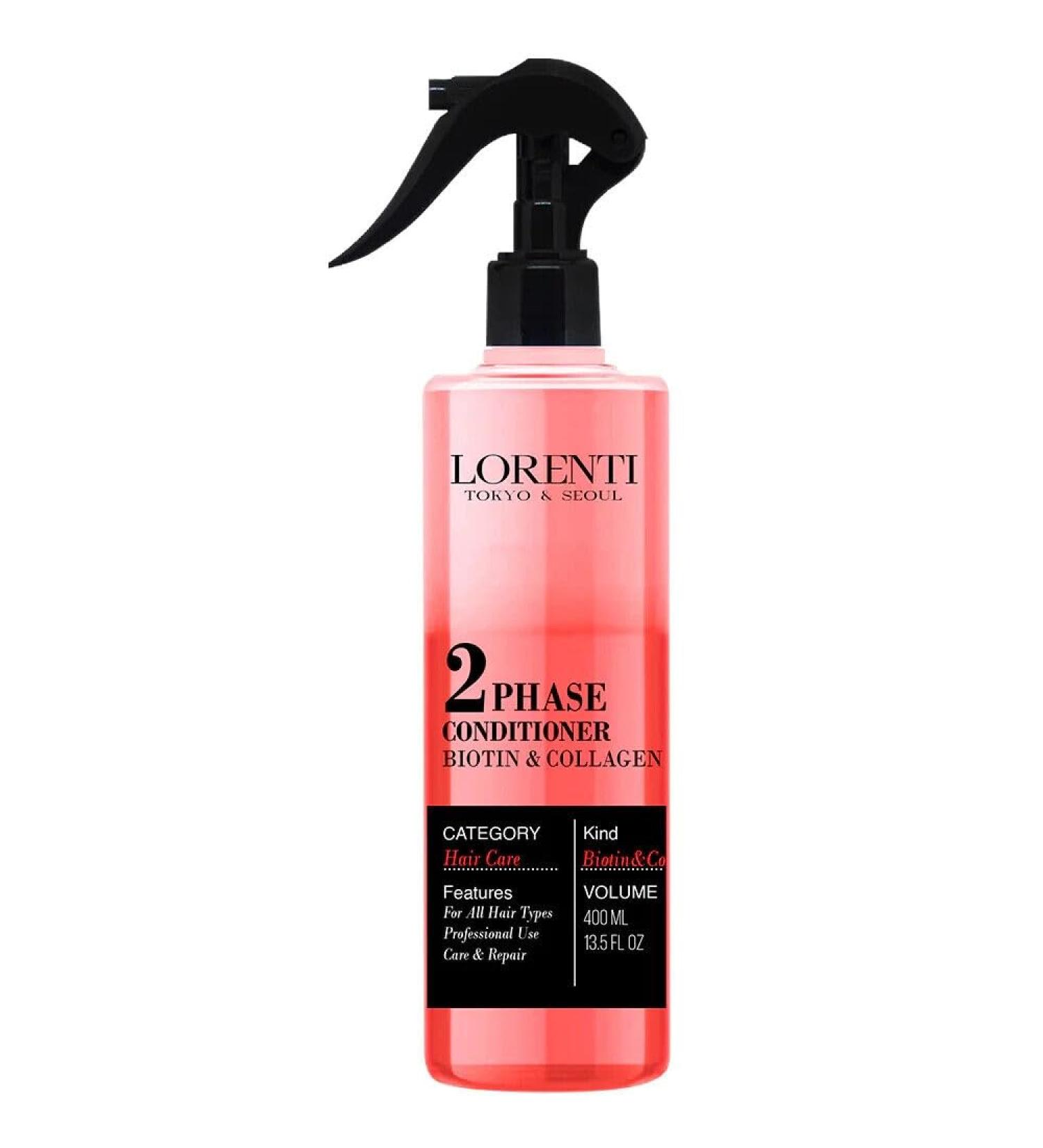  Lorenti LORENTI TOKYO & SEOUL 2Phase Biotin & Collagen Hair Conditioner 400ml | Hair Treatment | Spray Treatment | Detangling Spray Care for Normal to Dry Hair | - Buy Online on GoSupps.com