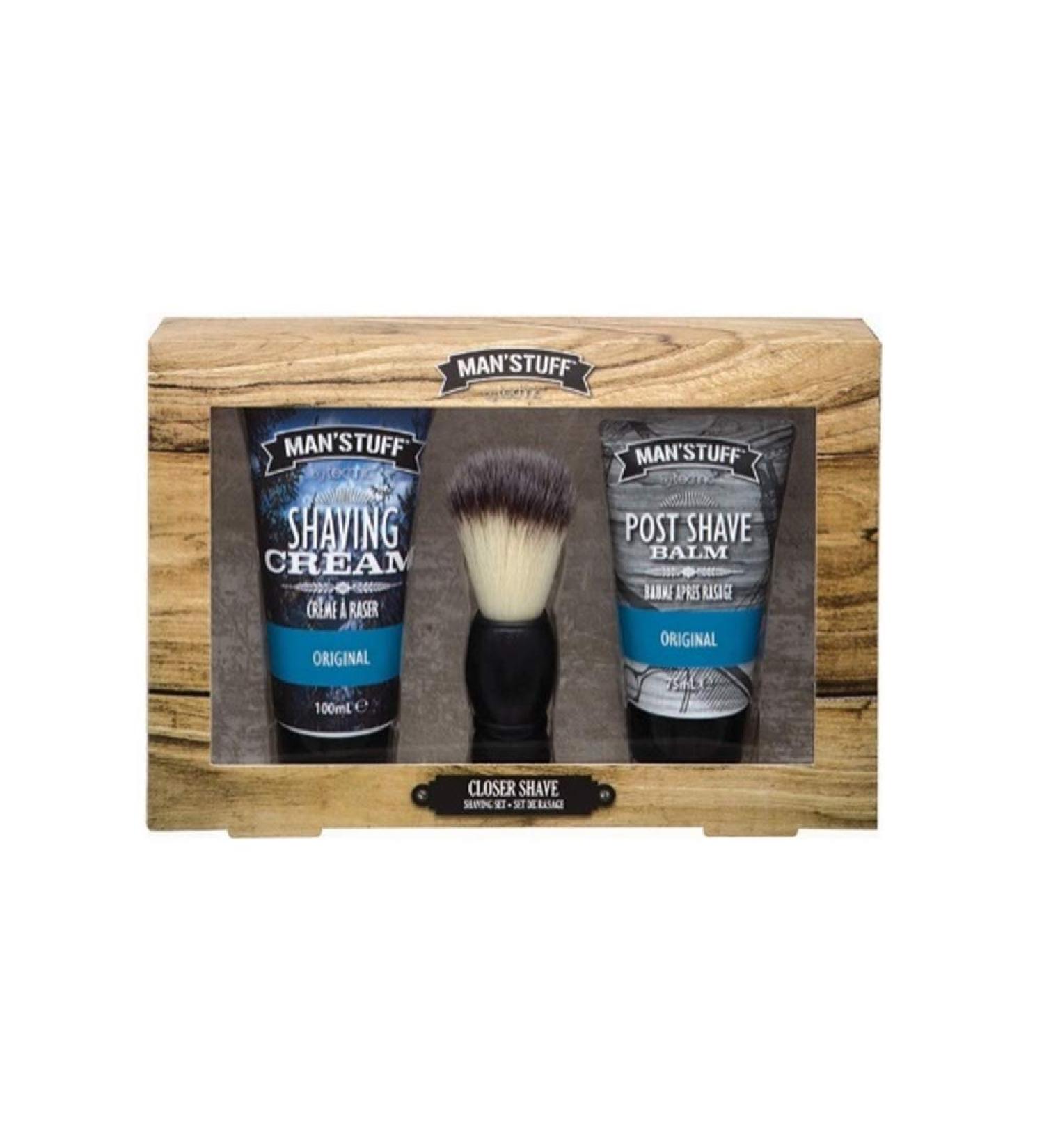 Man'Stuff 999701 Closer Shave Kit Brown