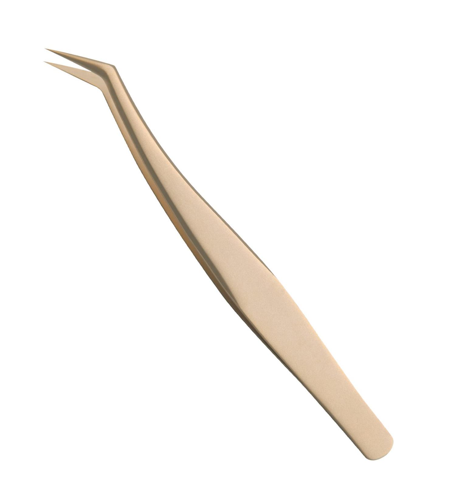 SGNEKOO Eyelash Extension Tweezers Set - Precision Kit for Volume & Individual Lashes - Slanted & Golden - Includes Storage Case - MS015-4 - Buy Online on GoSupps.com