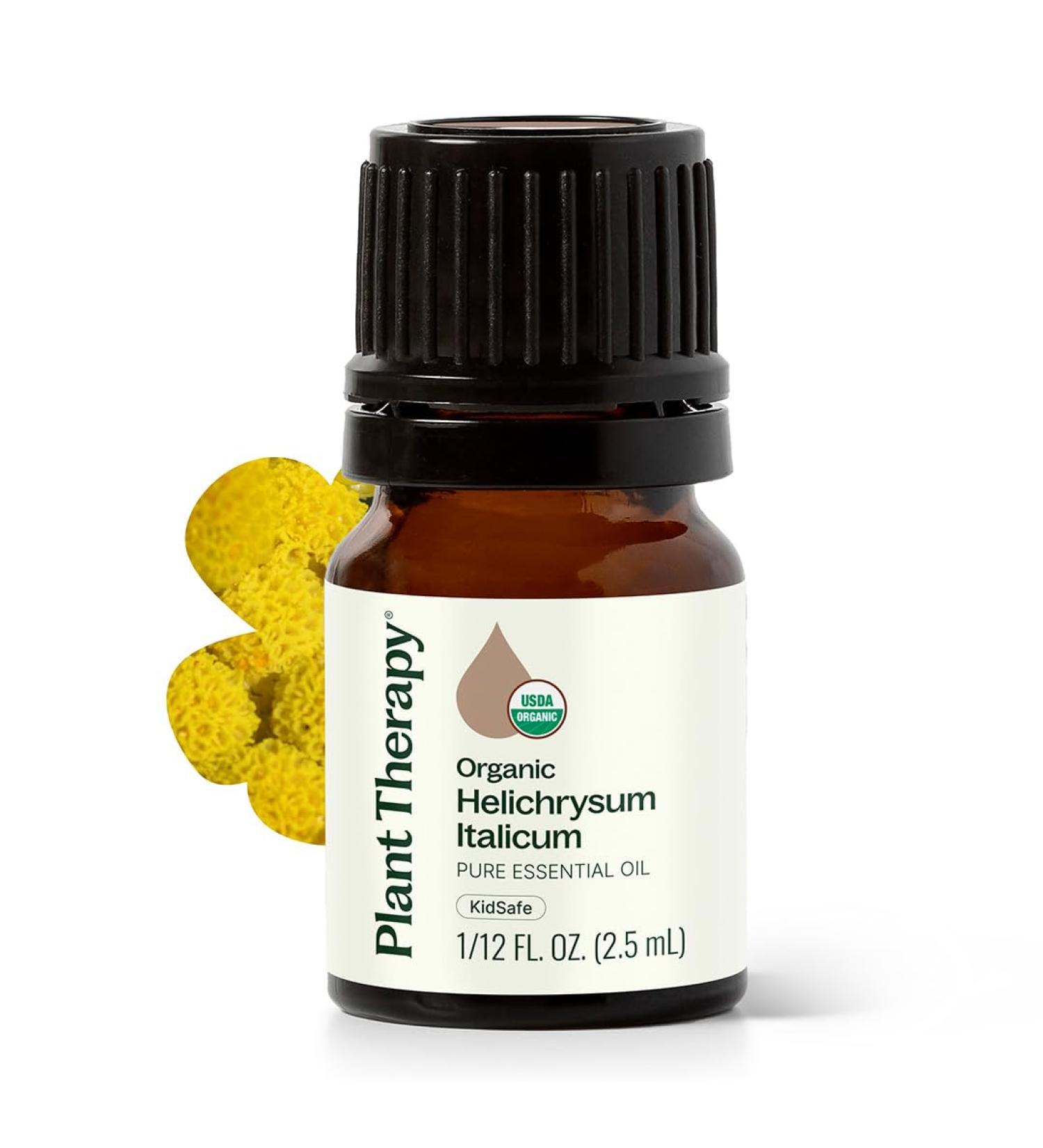 Plant Therapy Organic Helichrysum Essential Oil (Italicum) 2.5 mL (1/12 oz) 100% Pure Undiluted USDA Certified Organic Great for Skincare Diffusion and Aromatherapy - Buy Online on GoSupps.com