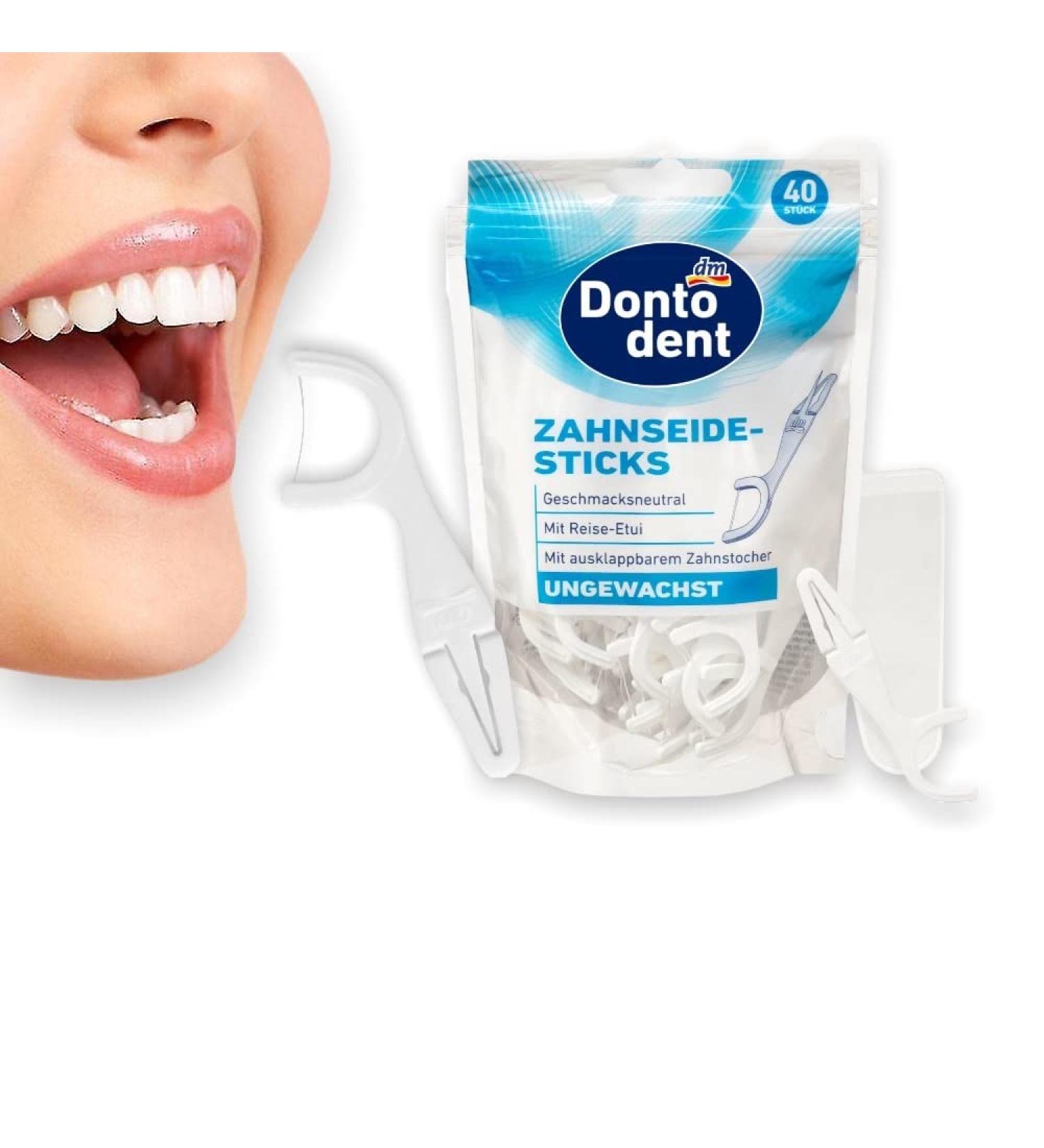 40 Pack Dental Floss Sticks - Dual Function Toothpick & Floss for Fresh Breath | International Shipping - Buy Online on GoSupps.com