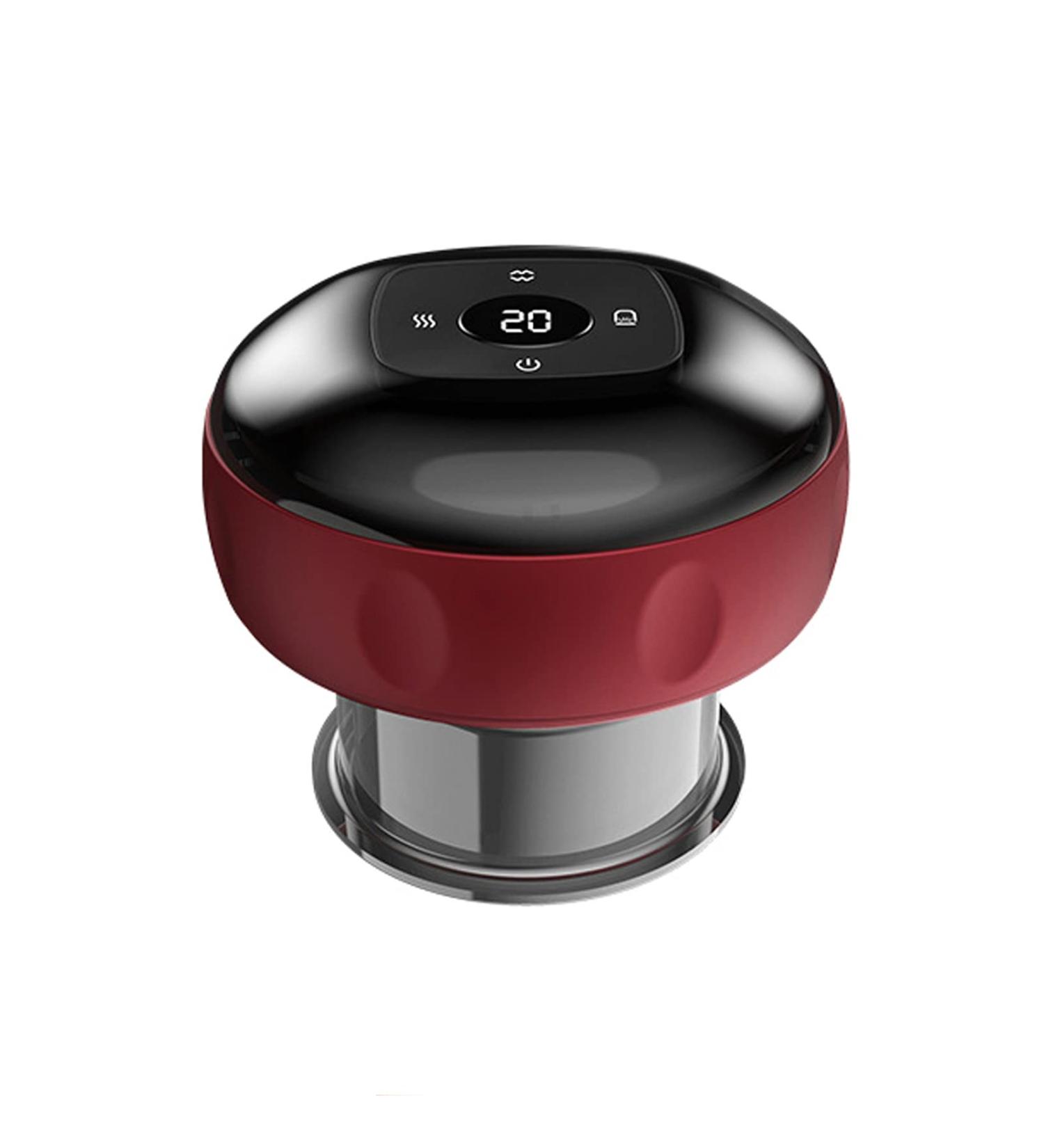 Rechargeable Electric Cupping Massage Device - 6/12 Gear Intelligent Therapy Tool for Home Office & Travel (Red) - Buy Online on GoSupps.com
