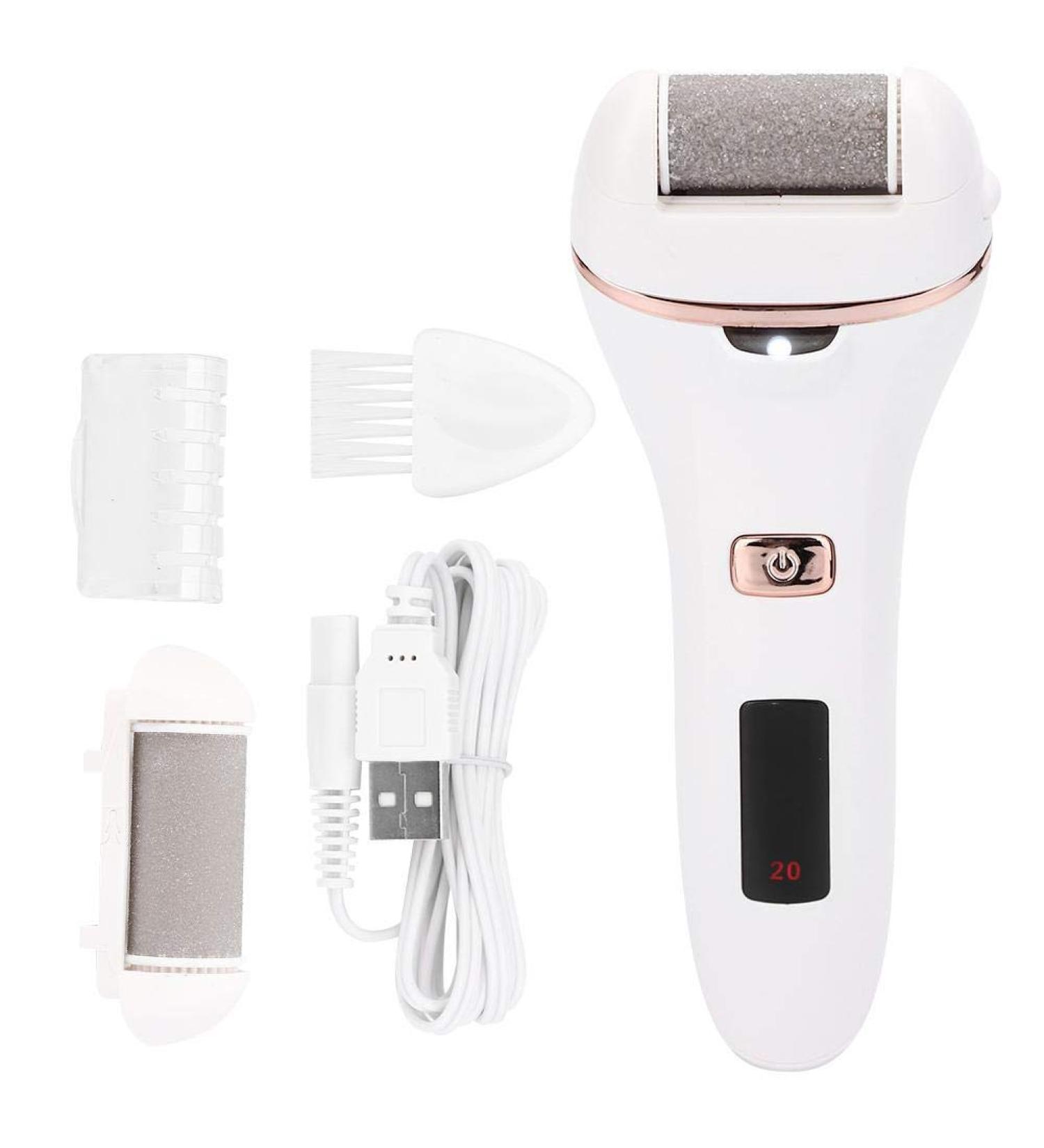 Electric Foot File - Portable Waterproof USB Foot Care with 3 Grinding Heads for Hard Cracked and Dry Skin - Ideal for Pumice Treatment - Buy Online on GoSupps.com