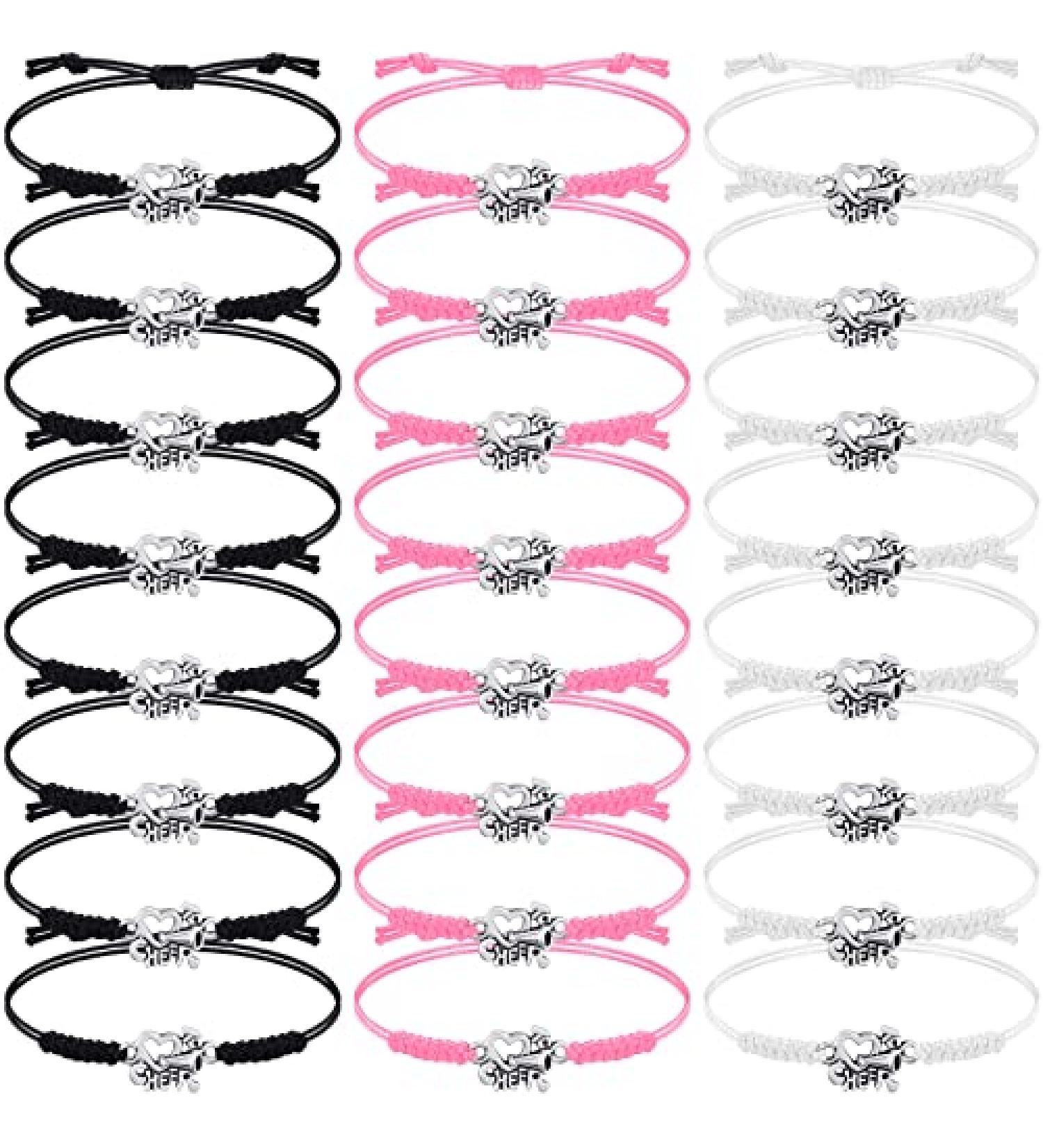 Rtteri 24 Piece Cheerleader Charm Bracelet - Adjustable Girls Cheerleading Jewelry Set for Cheer Team - Bulk Cheerleader Gifts and Accessories - Buy Online on GoSupps.com