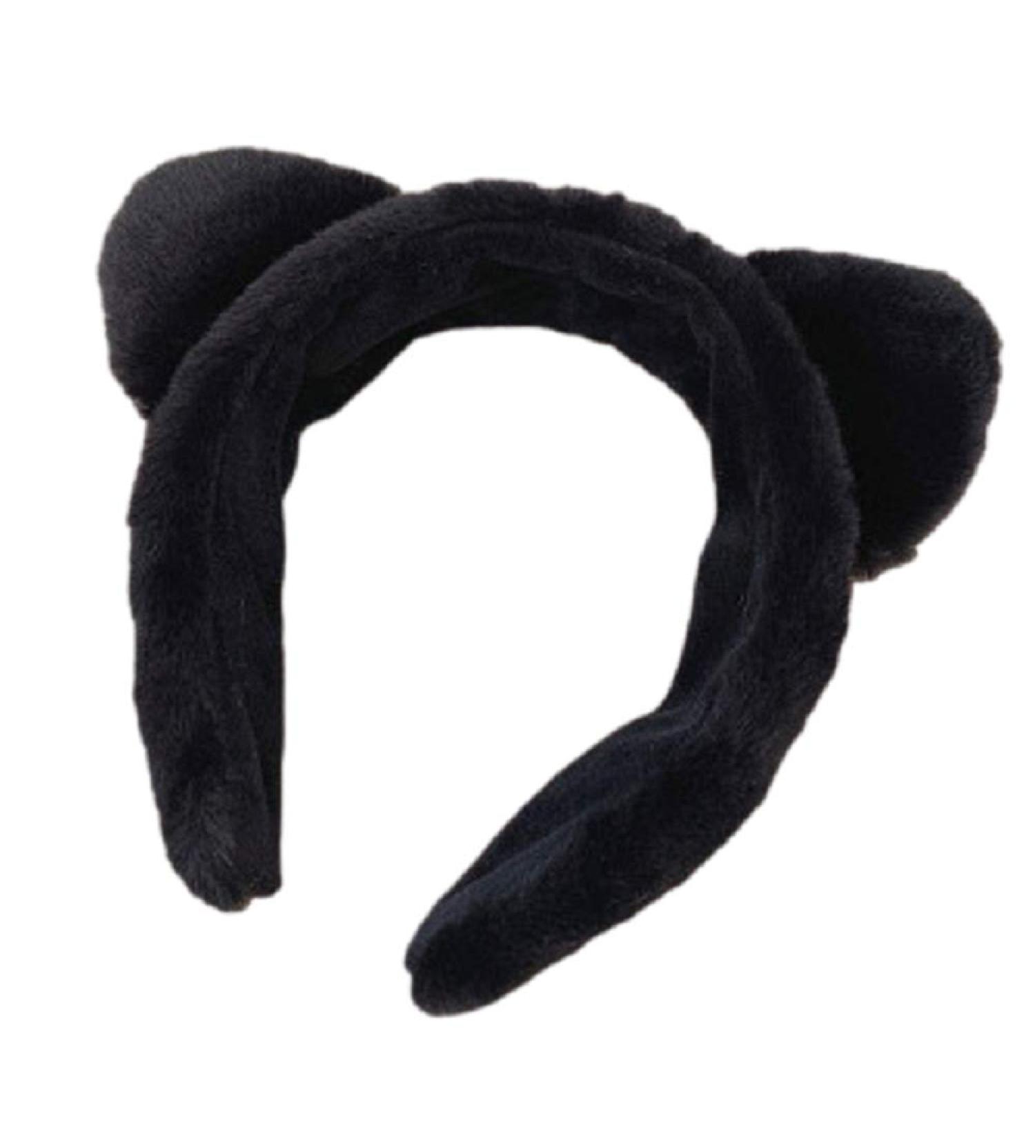 Cat Ears Plush Headband - Simple and Cute Wide-Brimmed Headband for Girls in Black - Buy Online on GoSupps.com