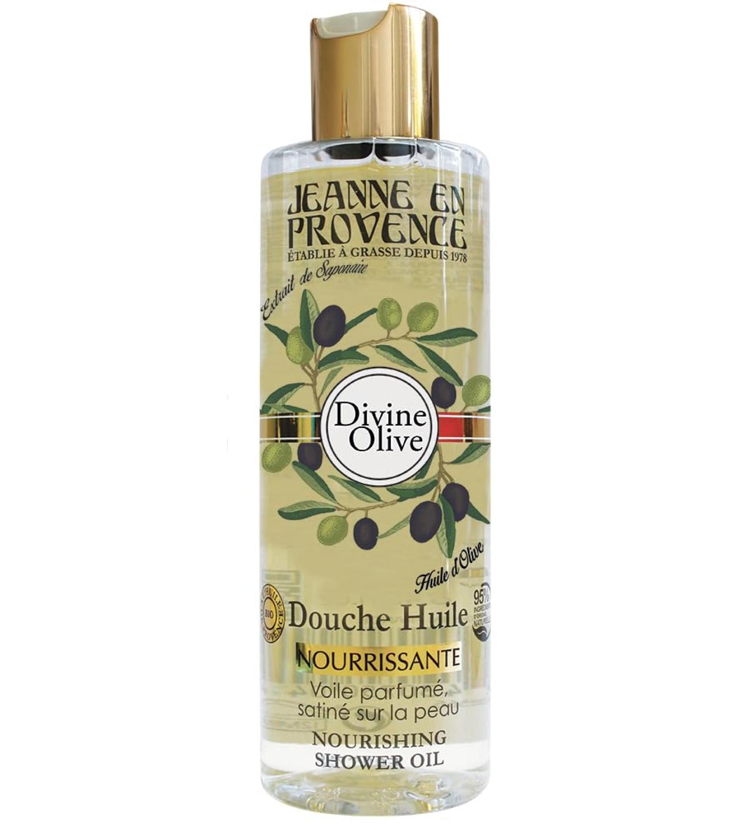 JEANNE EN PROVENCE - Douche Huile Divine Olive - Nettoie Nourrit & Parfume - Gel Douche Pour Peaux S ches - 95% d'Ingr dients d'Origine Naturelle - Fabriqu en France Grasse - 250 ml - Buy Online on GoSupps.com