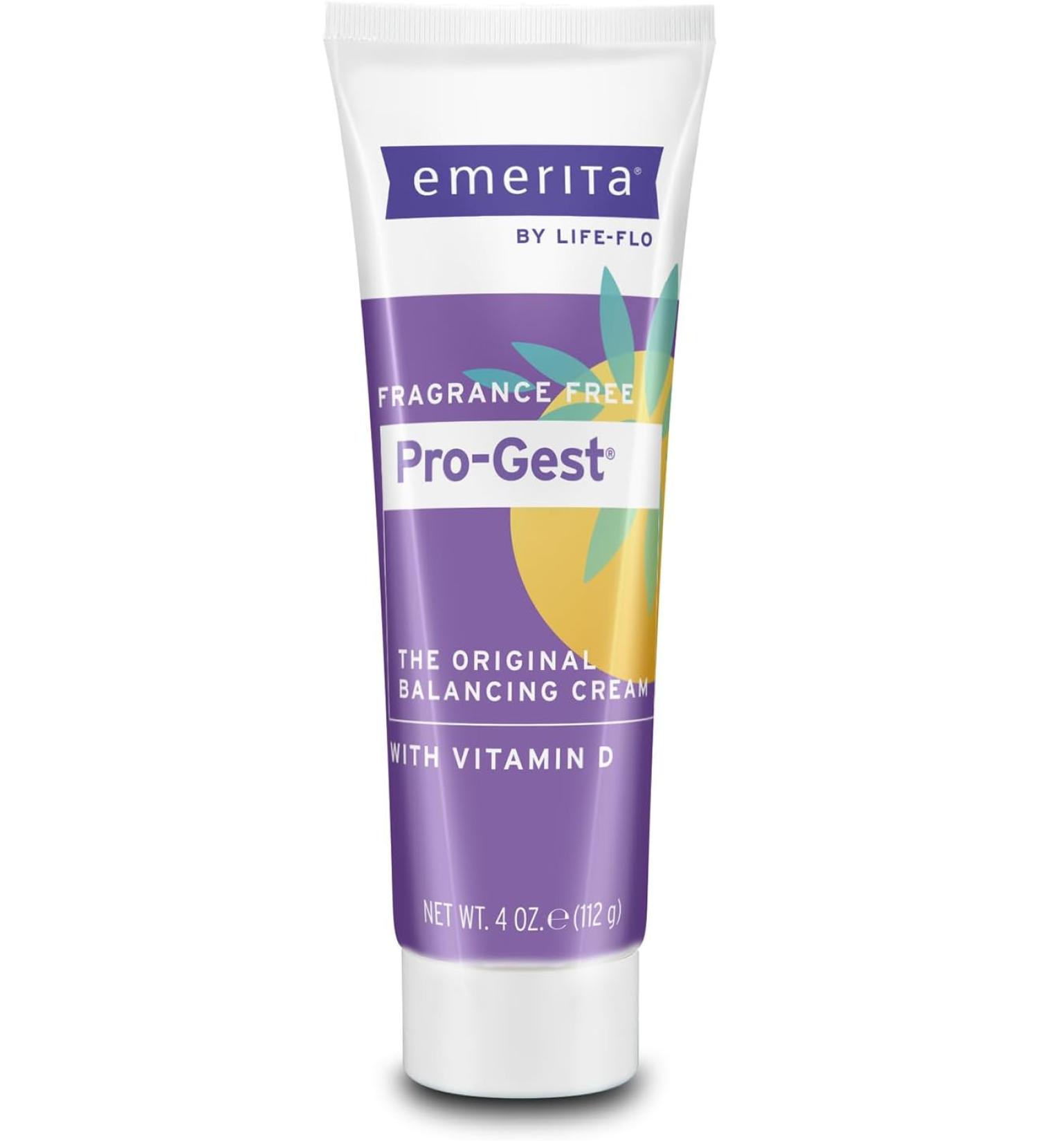 Emerita Pro-Gest Balancing Cream with Vitamin D3 - 4 oz | USP Progesterone from Wild Yam | Ideal for Hormonal Balance at Midlife - Buy Online on GoSupps.com
