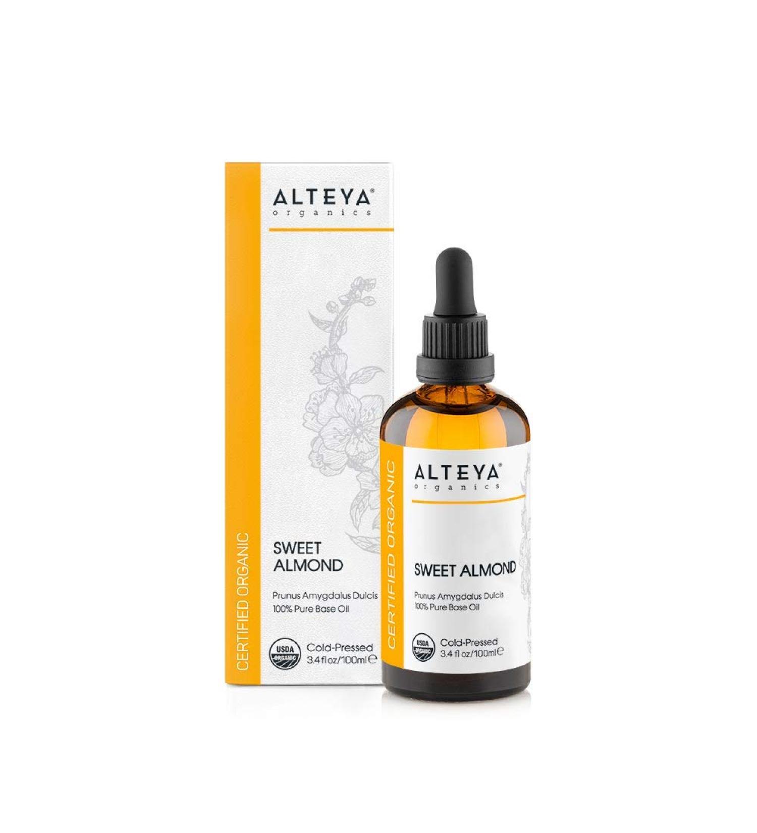 Alteya Organic Sweet Almond Oil 100ml - 100% Pure USDA-Certified Cold-Pressed Carrier Oil for Moisturizing Skin Care - Buy Online on GoSupps.com