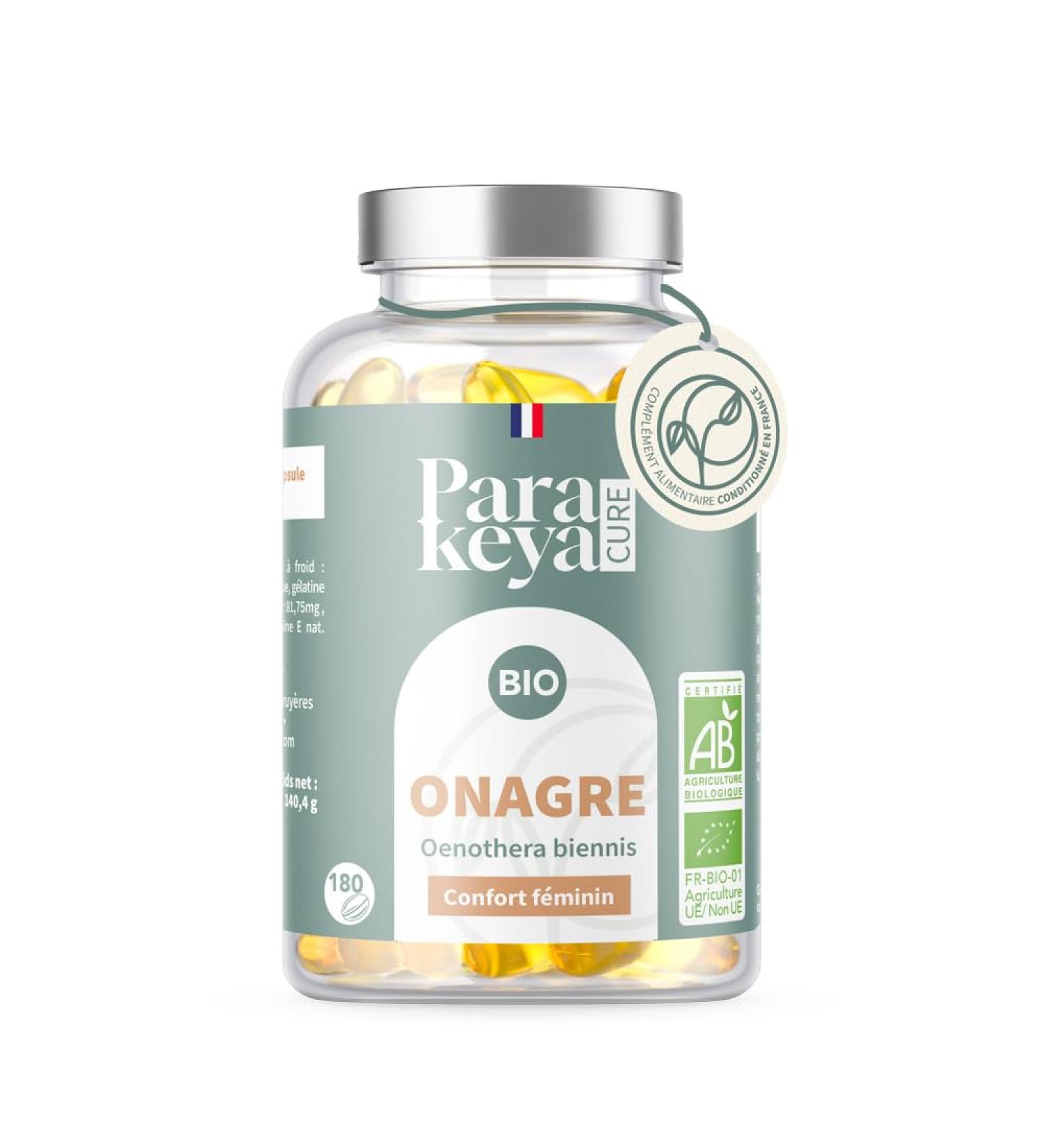 Huile d Onagre Bio 500 mg - 180 g lules - Confort f minin & quilibre au quotidien - Compl ment alimentaire 180 unit (Lot de 1) - Buy Online on GoSupps.com