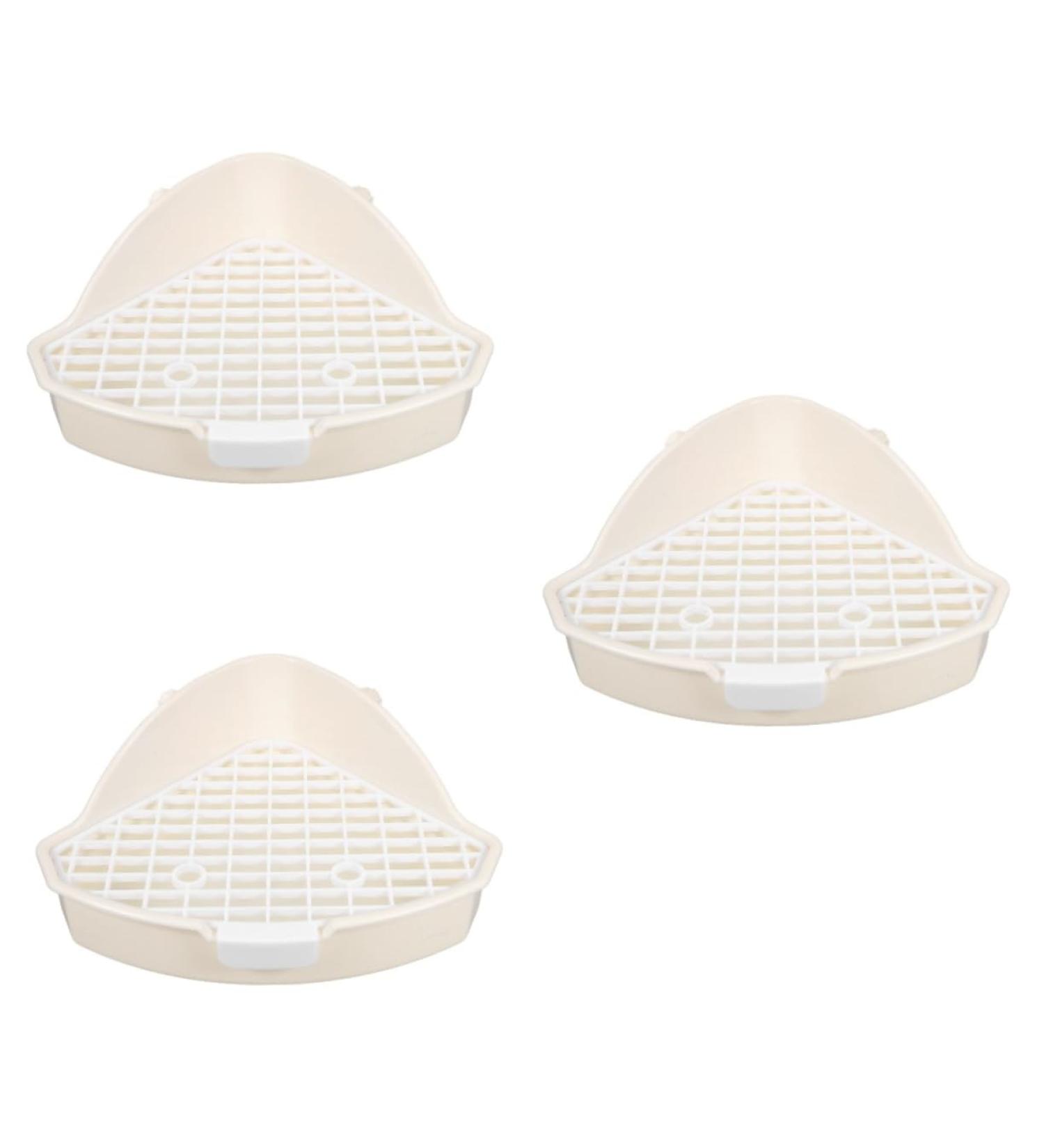 BESPORTBLE 3pcs Rabbit Triangle Potty Toilet Pets Rat Litter Small Animal Litter Indoor White Abs Potty Pad 25.00X19.00X10.00CMx3pcs Whitex3pcs - Buy Online on GoSupps.com