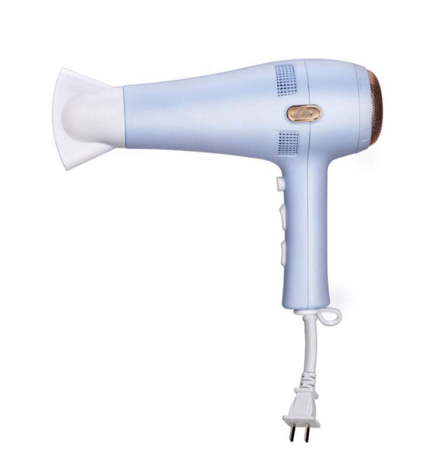 2200W Hair Dryer Professional Salon Hairdryer with Nozzle 3 Heat & 2 Speed Setting and Cool Shot Button DC Motor Ionic Conditioning to Protect Hair and Increase Shine Quick Storage Wire Button Blue - Buy Online on GoSupps.com