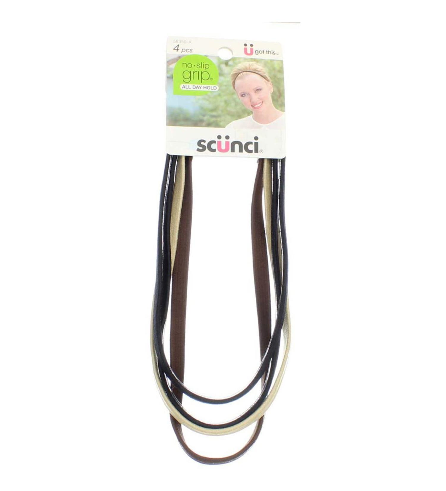 Scunci No Slip Grip Flat Headwraps - All Day Hold (4 Pack) - Neutral Colors - Buy Online on GoSupps.com