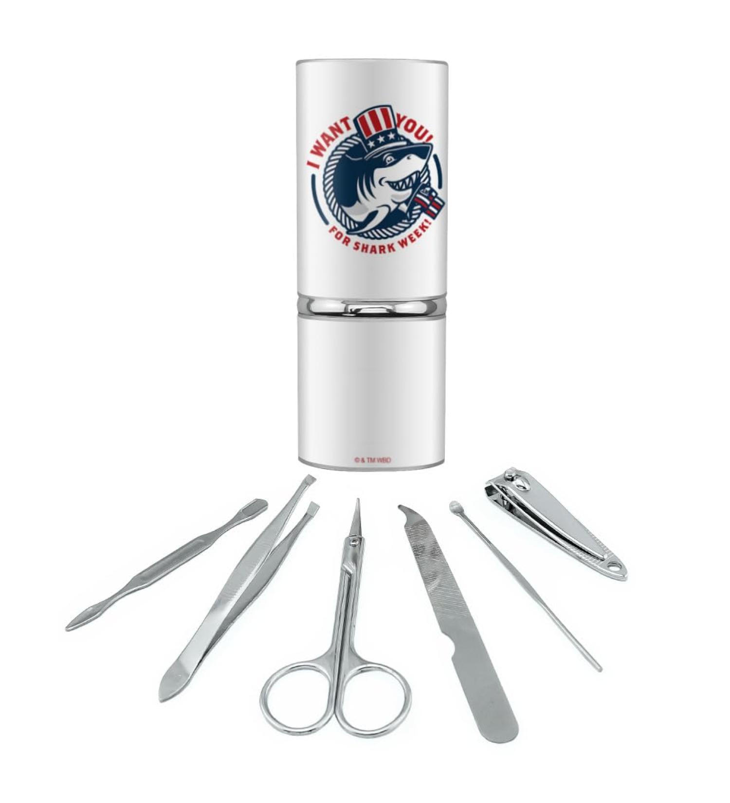 Shark Week Stainless Steel Manicure Pedicure Travel Kit | Beauty Care Grooming Set for Perfect Nails - Buy Online on GoSupps.com