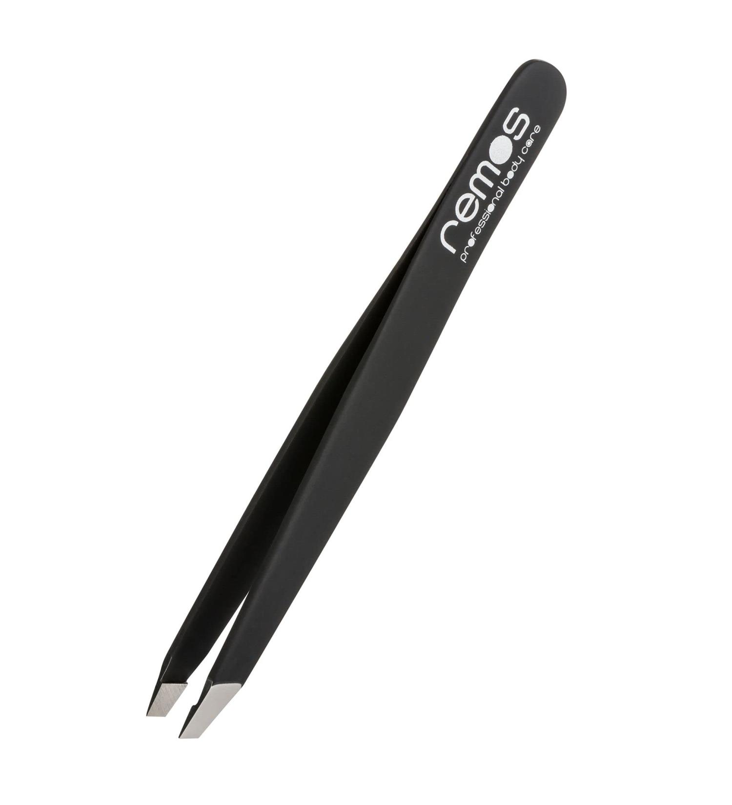 REMOS Professional Tweezers with Extra Fine Tips for Precision Eyebrow Plucking - Black | International Shipping Available - Buy Online on GoSupps.com