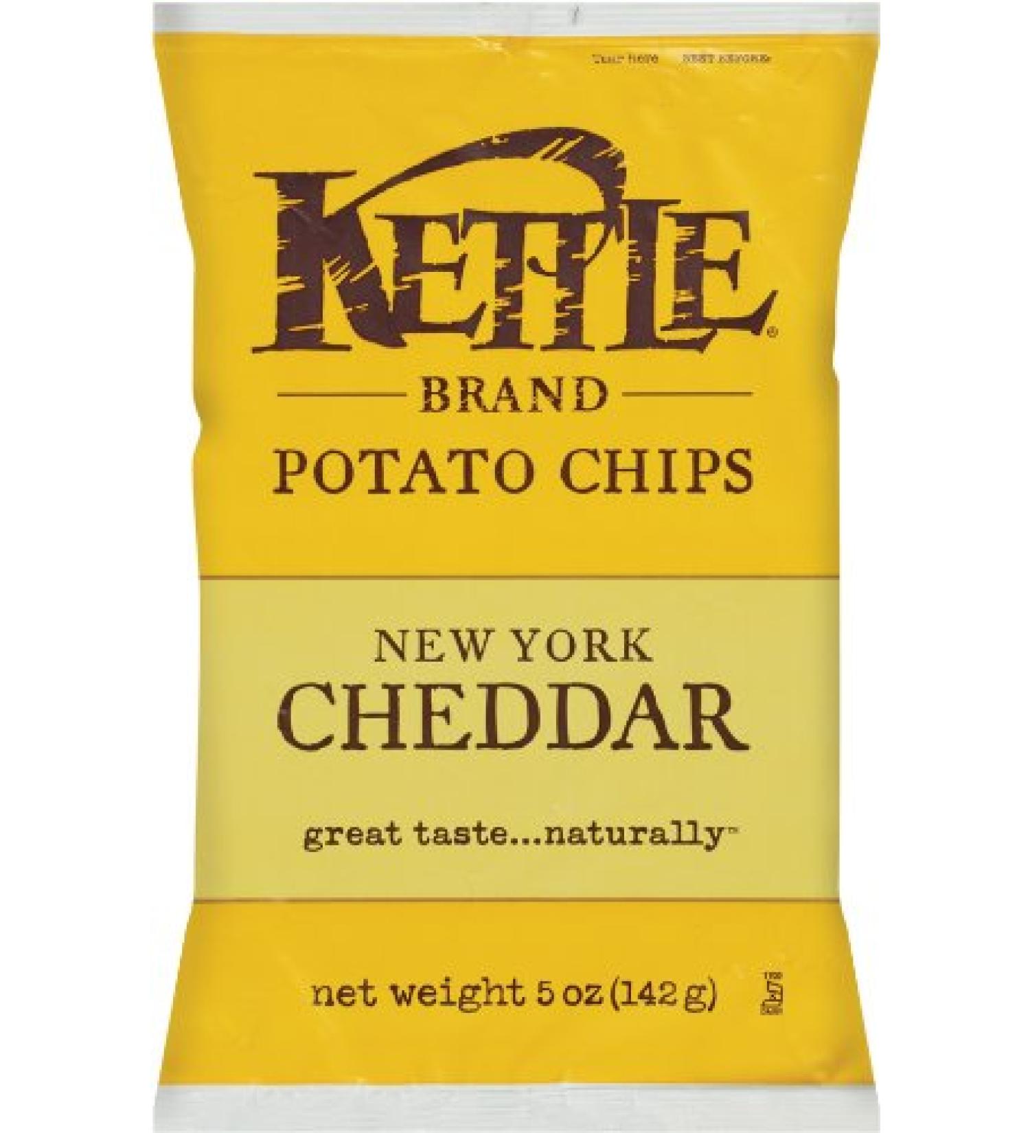 Kettle Foods New York Cheddar Potato Chips 5 oz - Gourmet Snack - Buy Online on GoSupps.com