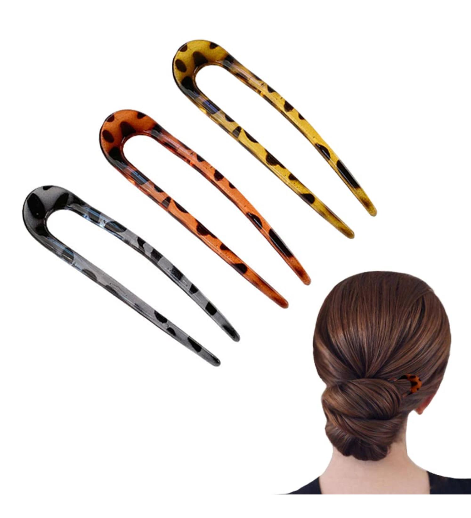 Vasemele 3 Pieces Uper Shape Hairpin Vintage U Shape Hairpin French Style Hairpin Hairpin Hairpin Bun Chopsticks Hairpins - Buy Online on GoSupps.com