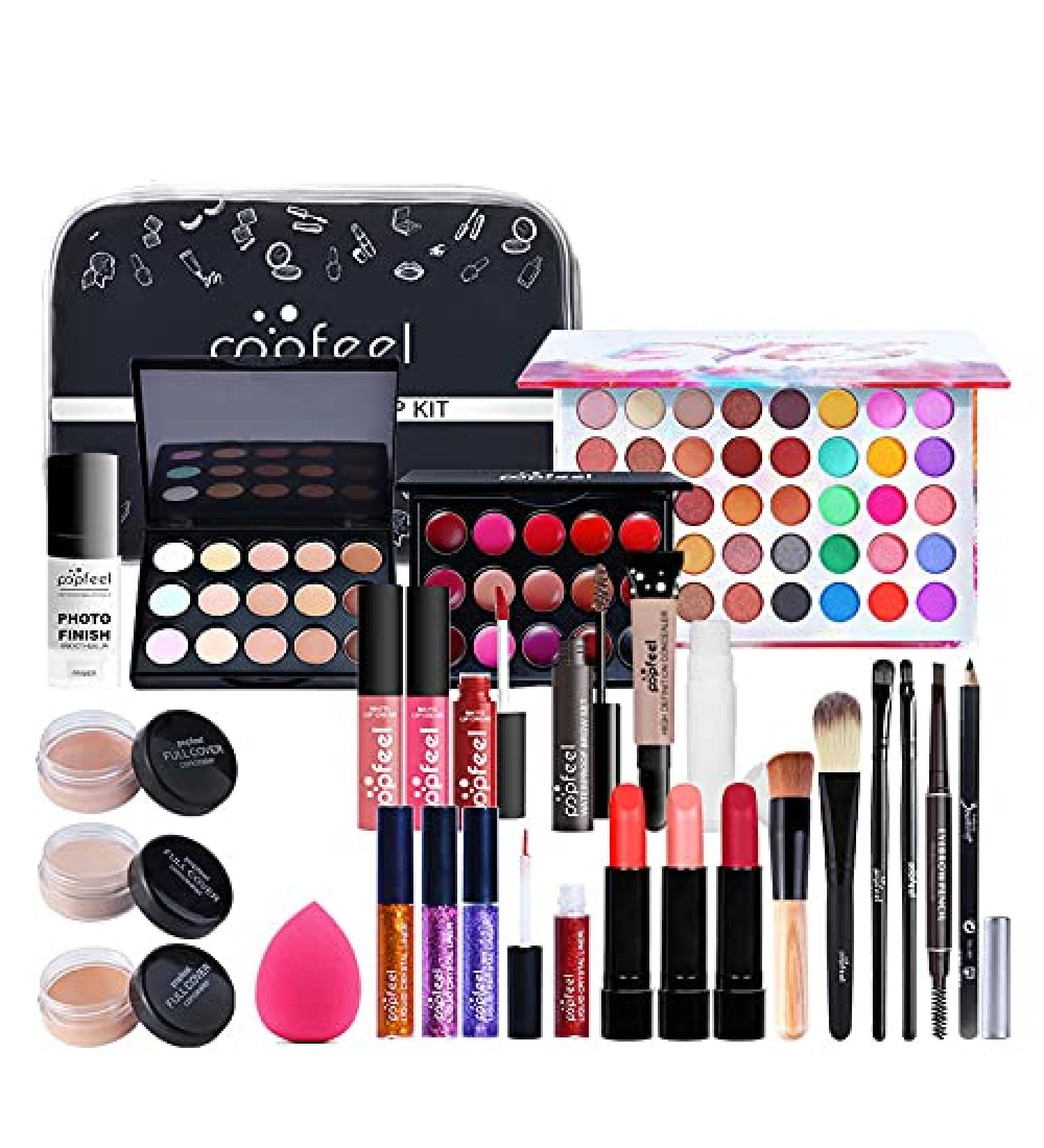 Joyeee Makeup Sets for Women Full Kit All in One Makeup Gift Starter Set Make up Set for Teenagers Girls Makeup Bundle Include Eyeshadow Palette Lipstick Eyebrow Pencil Brushes for Cosmetic Gift G#27Pcs - Buy Online on GoSupps.com