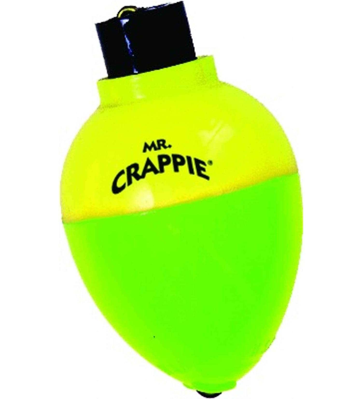 Mr. Crappie RP78P-3YG Rattlin Round and Pear Floats, 7/8-Inch, 3-Pack, Yellow/Green