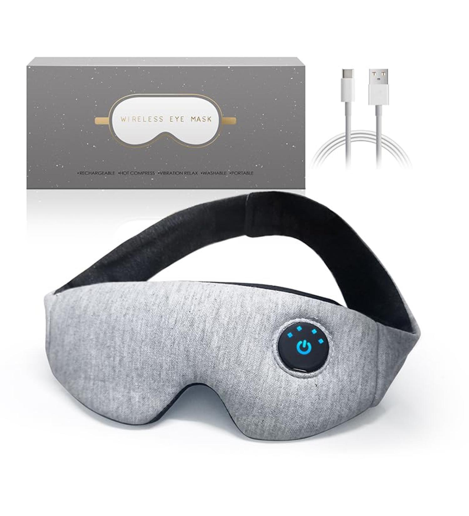 Buy Cordless Heated Eye Mask | USB Rechargeable Warm Compress for Dry Eyes & Sleep | Block Light Eye Pad for Men & Women - Buy Online on GoSupps.com