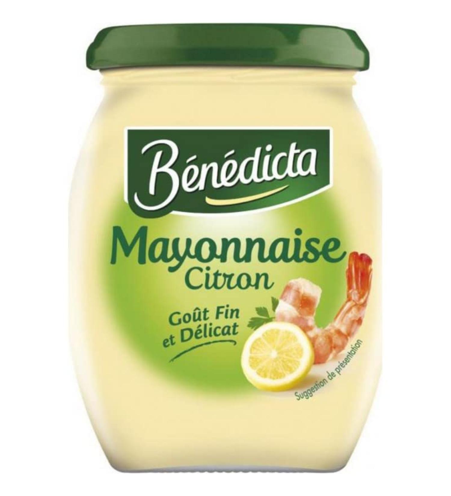 Bénédicta Lemon Mayonnaise Fine and Delicate Taste 255g (Pack of 6)