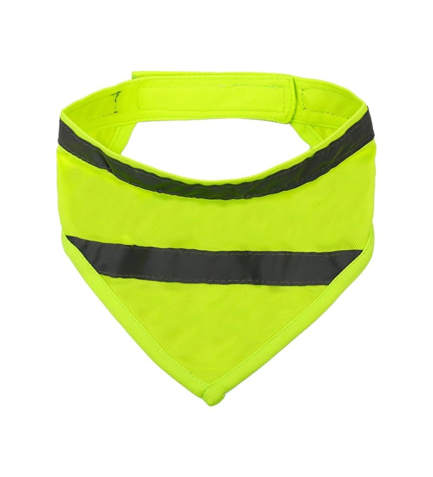 Reflective Triangle Dog Bandana | Adjustable Pet Scarf for Night Walks Camping & Travel - Fluorescent Yellow - Buy Online on GoSupps.com