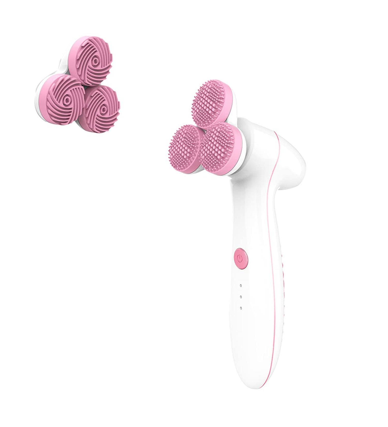 Abhi Sonic Vibration Face Cleaning Brush - Deep Cleaning Blackhead Removal Facelifting & Massage | USB Charging & 3 Modes | 3D Rotating Brush Heads - Pink - Buy Online on GoSupps.com