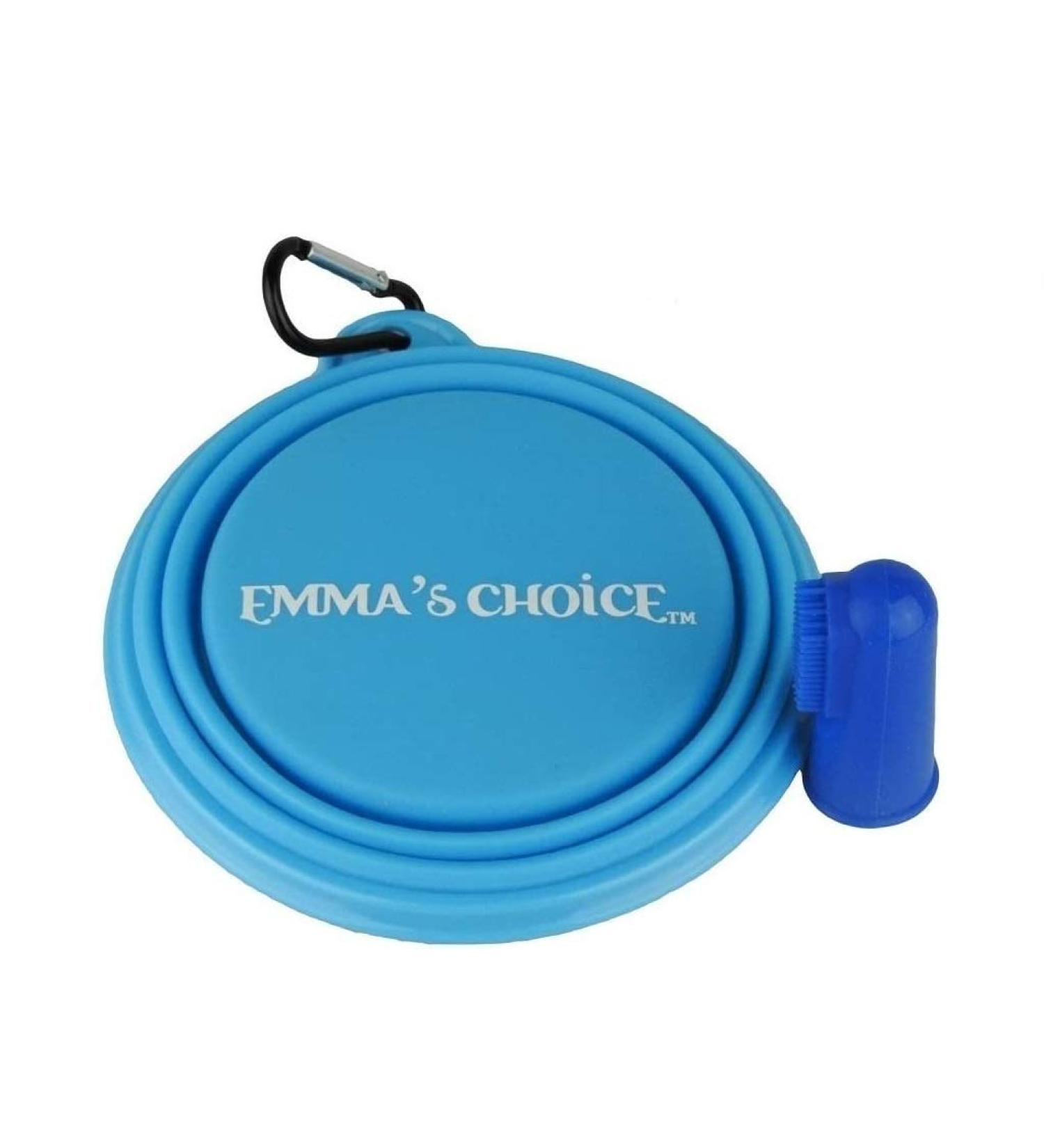Emma's Choice Collapsible Pet Bowl Set with Tooth Brush and Carabiner - Food Grade & Convenient - Buy Online on GoSupps.com