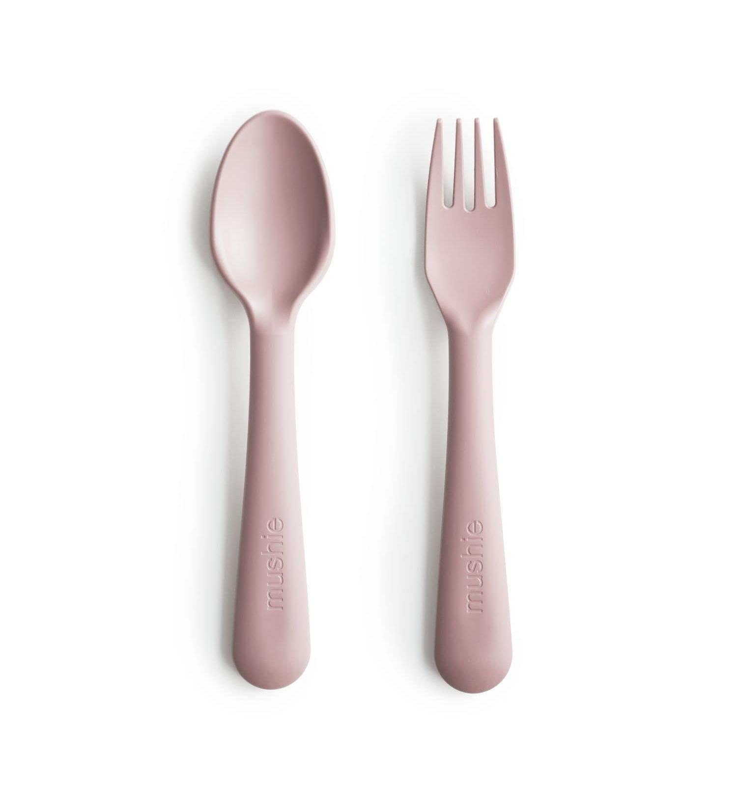 Mushie Cutlery Set for Children | Reusable BPA-Free Fork & Spoon | High Quality & Durable | Made in Denmark | Safe & Stylish (Blush) - Buy Online on GoSupps.com