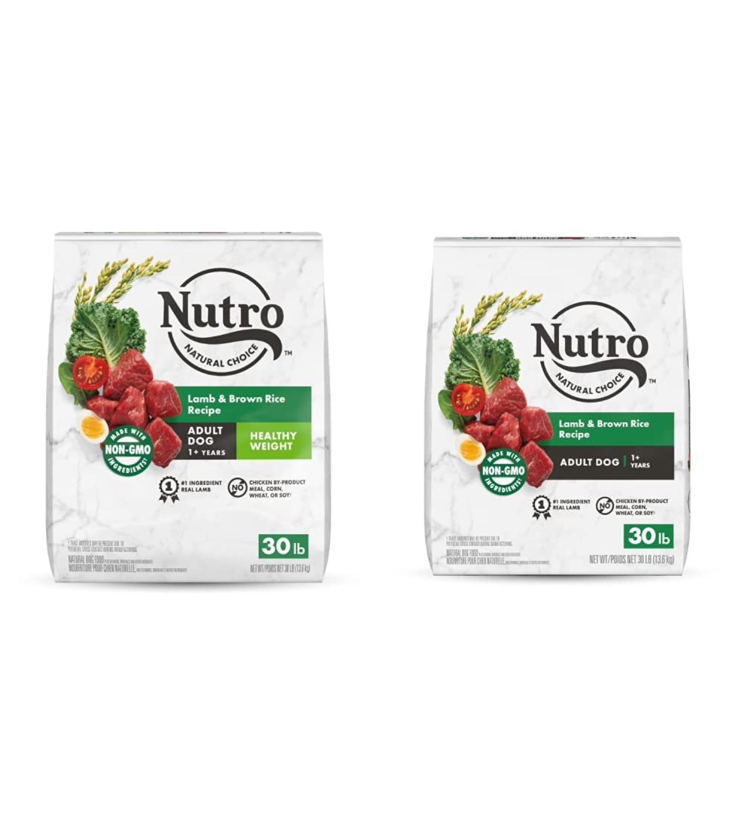 NUTRO Natural Choice Adult Dry Dog Food Healthy Weight Lamb & Rice Recipe 13.61kg (30LB) Bag & Natural Choice Adult Dry Dog Food Lamb & Rice Recipe 13.61kg (30LB) Bag Dog Food + Dog Food 13.61kg Lamb 13.6 kg (Pack of 1) - Buy Online on GoSupps.com