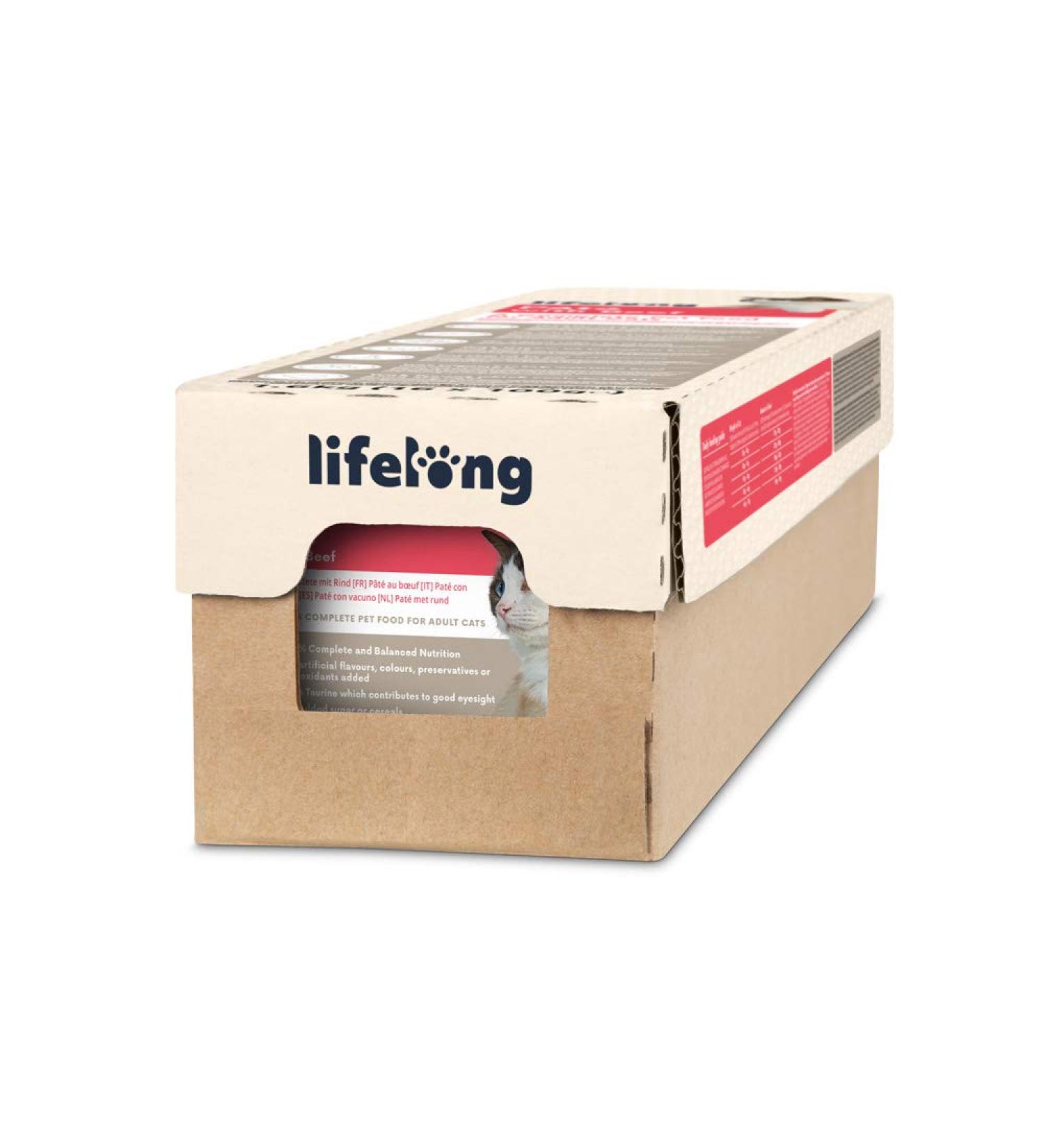 Amazon Brand Lifelong Cat Food - Beef Pate 100g (Pack of 16) - Premium International Shipping - Buy Online on GoSupps.com