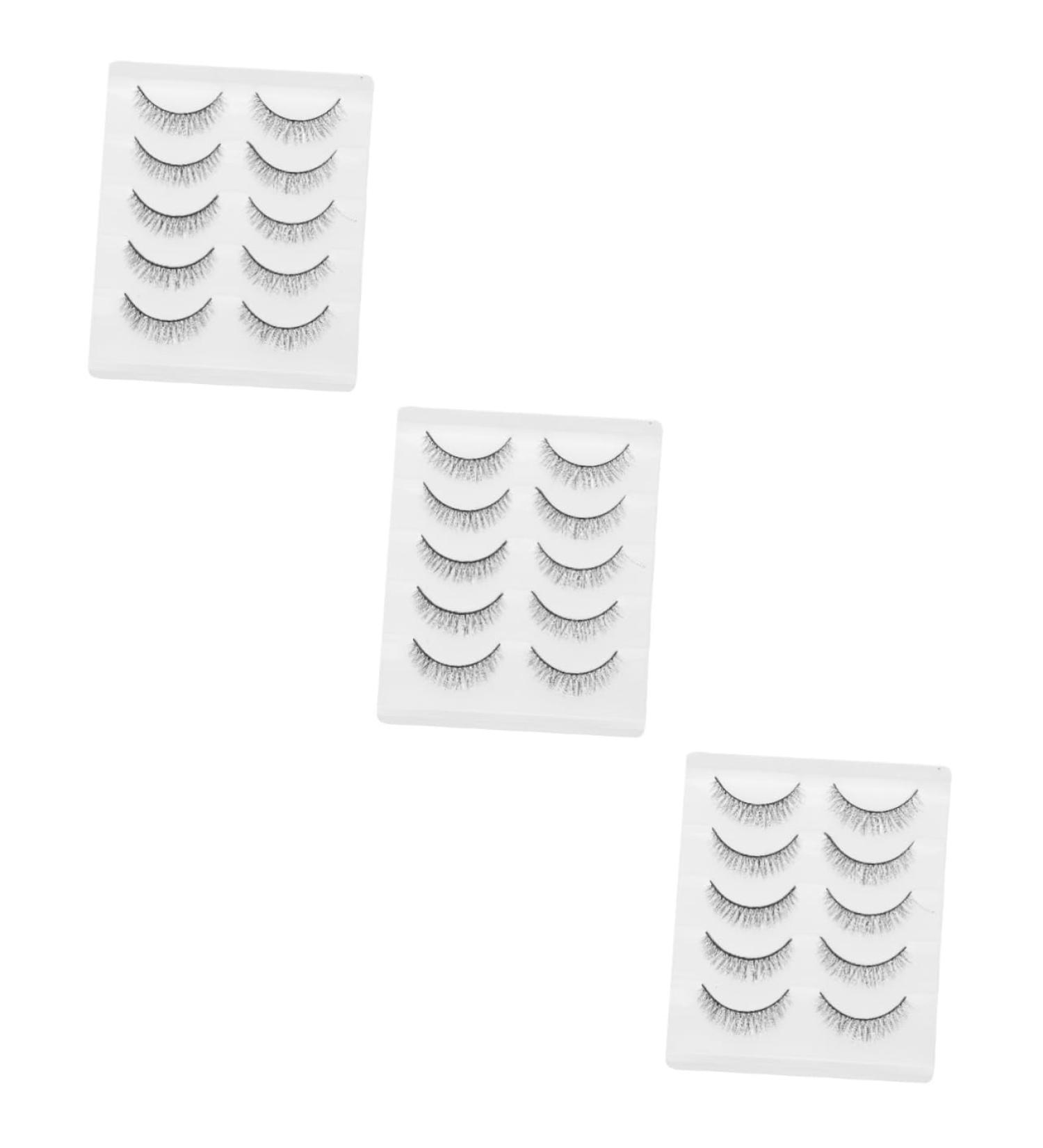 MAGICLULU 15 Pairs Short False Eyelashes Women False Lashes Natural Mascara Chemical Fiber Spool Miss Make up 1 count (Pack of 1) Black 2x3pcs - Buy Online on GoSupps.com