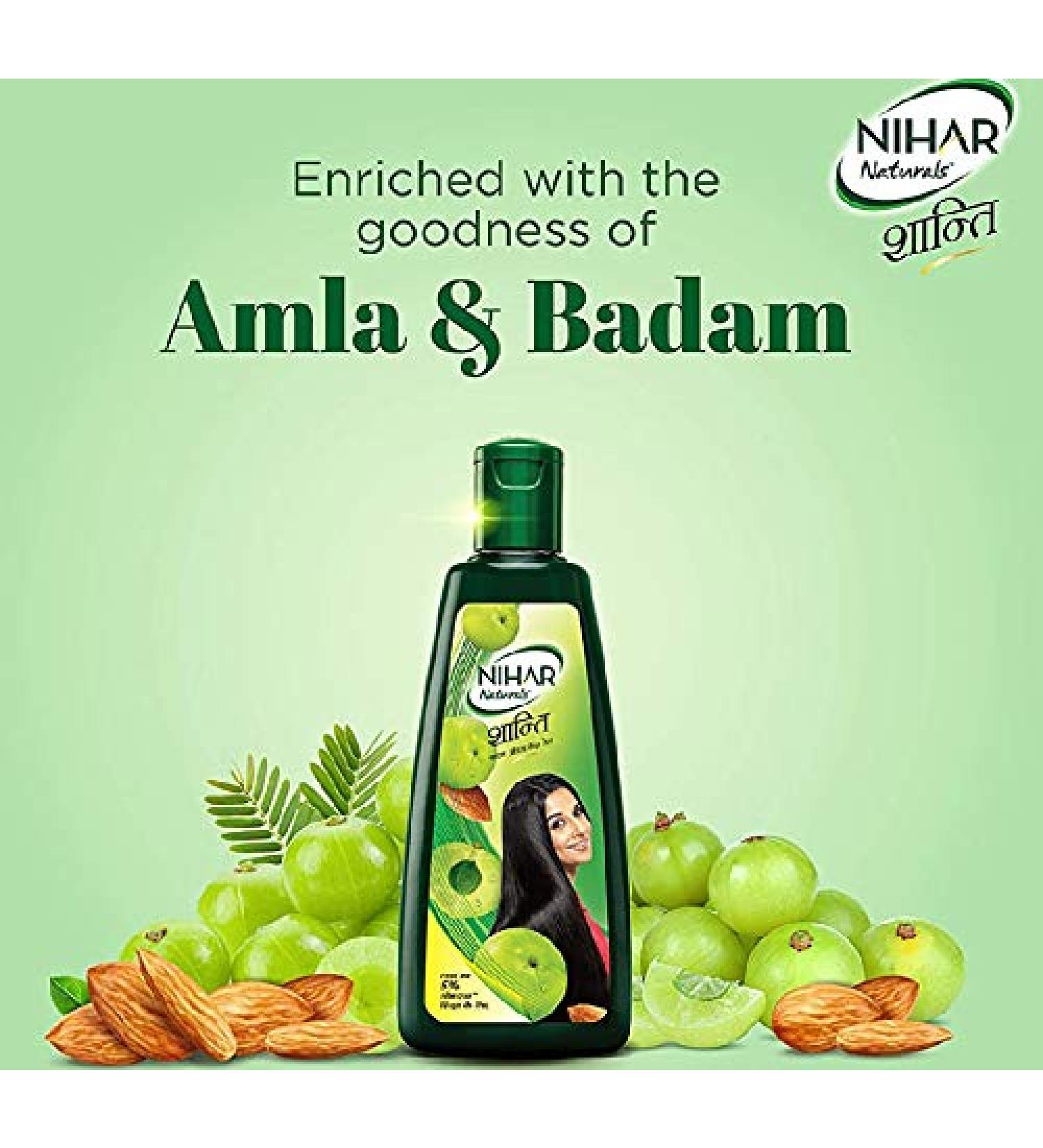 Nihar Natural Shanti Almond Amla Oil - 175 ml | Best Moisturizer & Hair Care | International Shipping Available - Buy Online on GoSupps.com