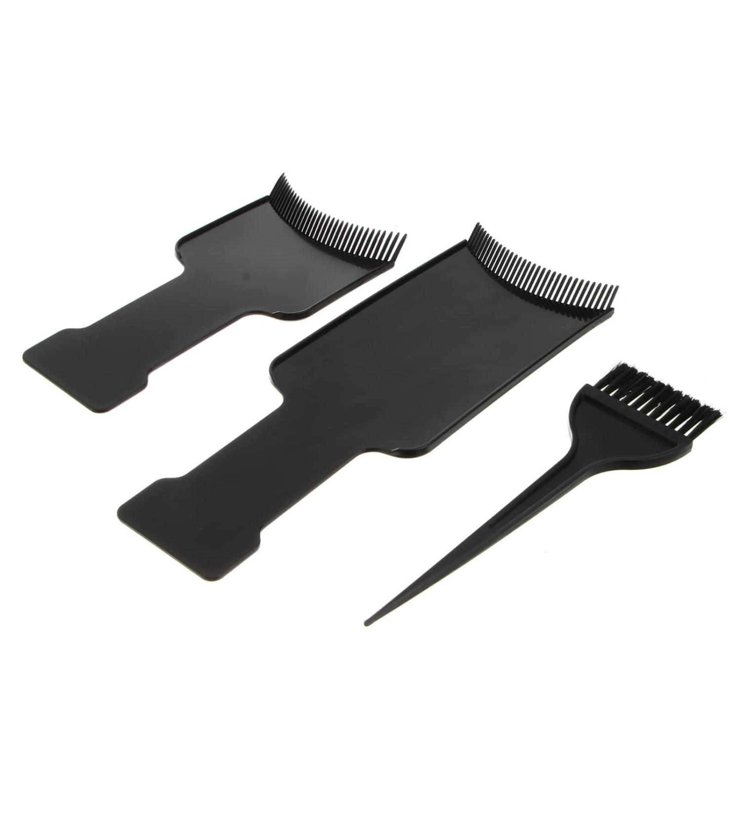 KALLORY Hair Coloring Paddle 3 Pc Highlighting Board Set - Black | Dyeing Brush Kit for Precision Hair Color Application - Buy Online on GoSupps.com