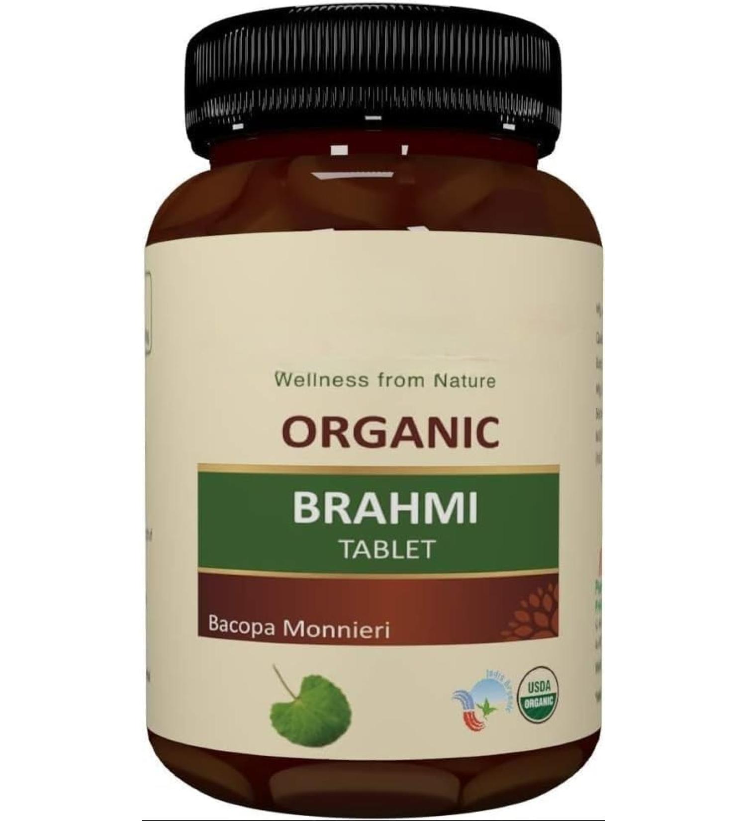 Organic Bacopa Monnieri(Brahmi) 750mg - 60 Tablets (Pack of 1) - Buy Online on GoSupps.com