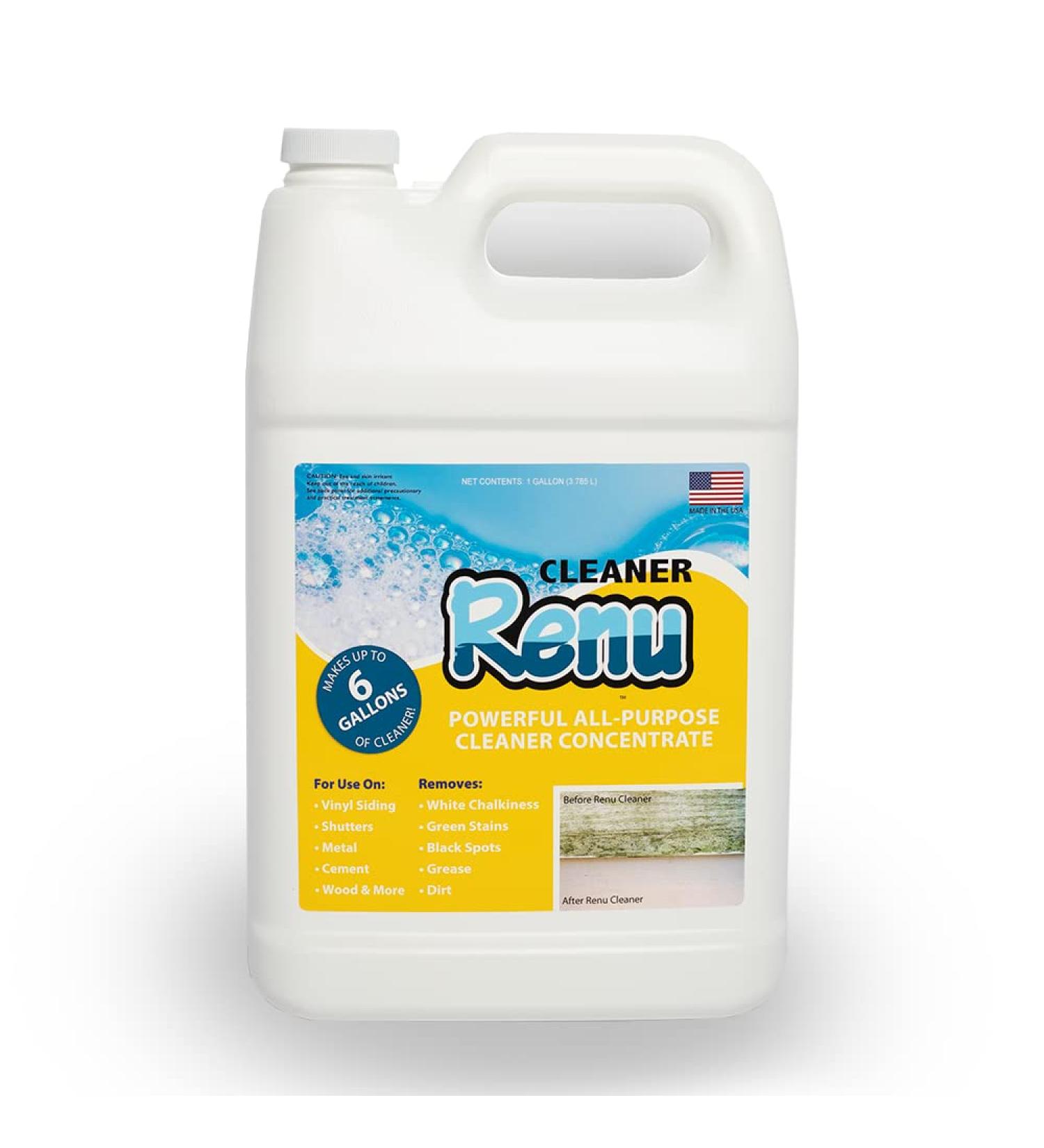Renu Universal House Wash - 2000+ SF Coverage | Removes Stains & Oxidation | Ideal for Vinyl Siding Decks & Fences | Lasts Up to 3 Years - 128 Fl Oz - Buy Online on GoSupps.com