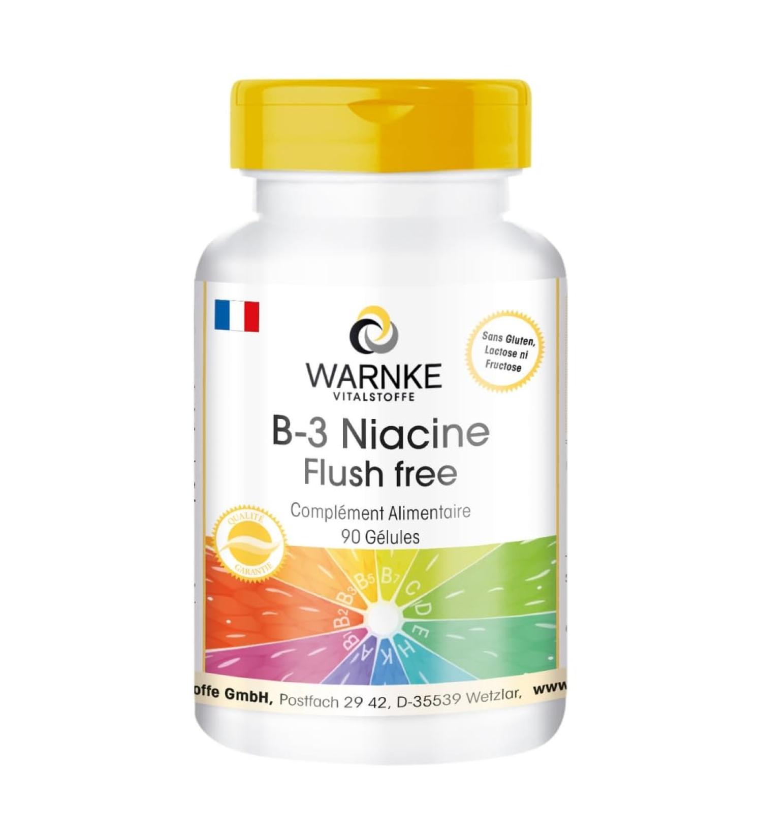 B3 Niacin without Redness 400 mg - 90 capsules - Vegan - vitamin | Warnke Vitalstoffe - Quality from German pharmacies - Buy Online on GoSupps.com