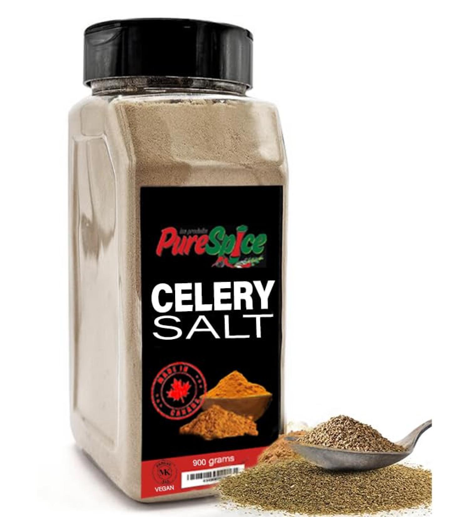 PureSpice Celery Salt Spice 900Grams | Restaurant Grade Vegan Kosher Powder Seasoning | Premium Flavor for Cooking Meat Steak Rub and Sauce - Buy Online on GoSupps.com