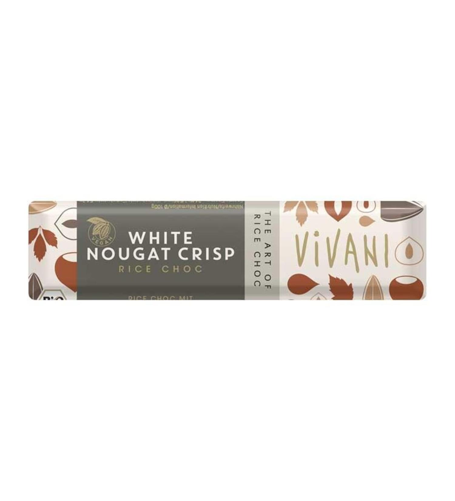 Vivani Organic Chocolate | White Nougat Crisp | 2 x 35g