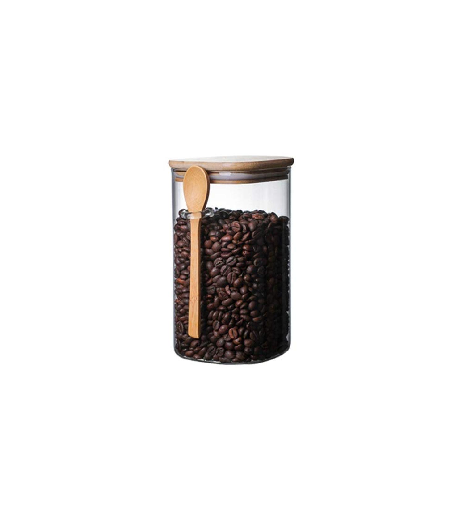 Storage Sealed Coffee Cans With High Borosilicate Glass + Bamboo and Wood Fresh-keeping Sealed Cans for Easy Storage and Anti-flavor Tea and Coffee Beans Cans Home Kitchen (Wood Color) - Buy Online on GoSupps.com